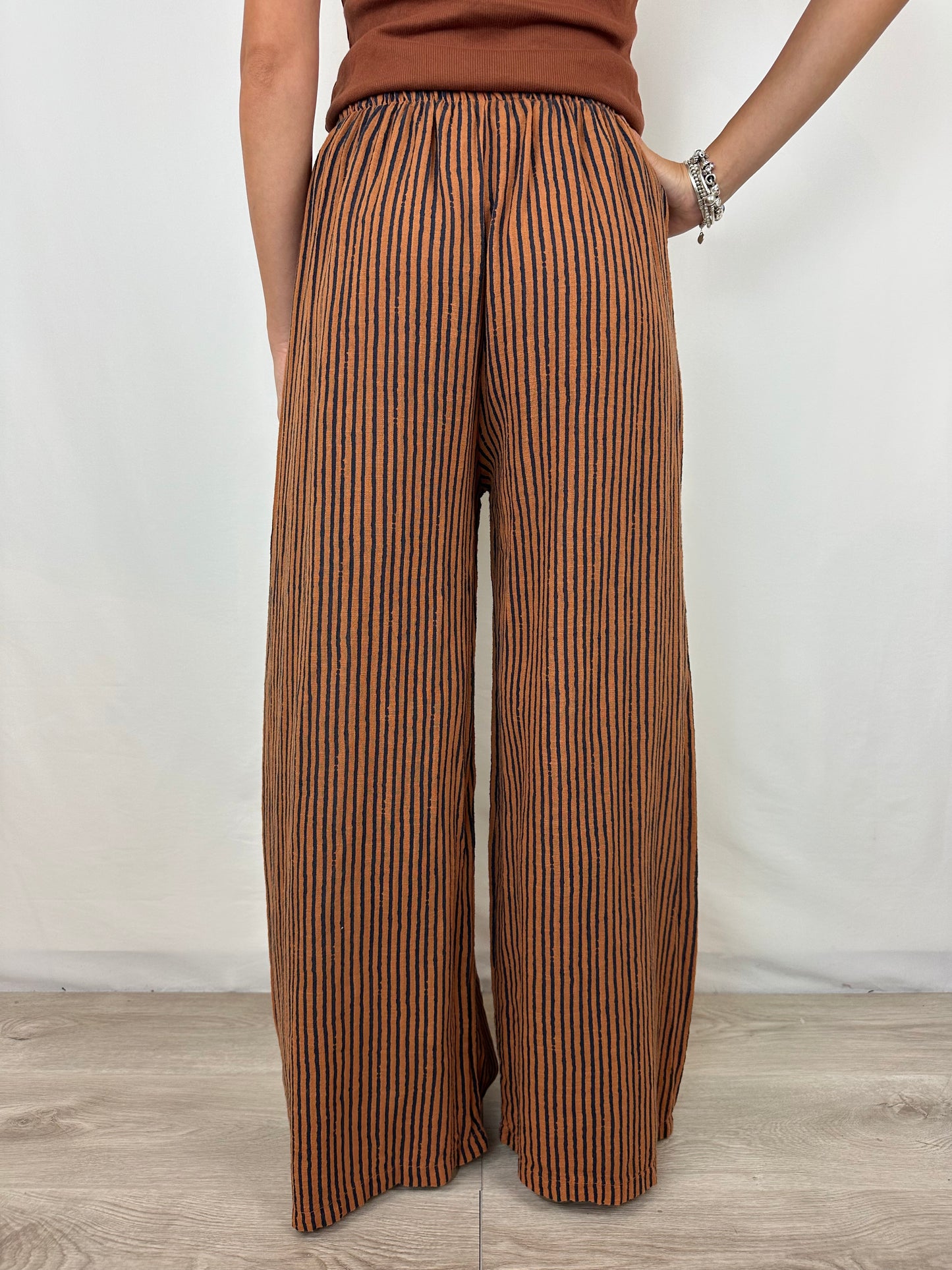PANTALONE RIGHE COCCIO|BLU