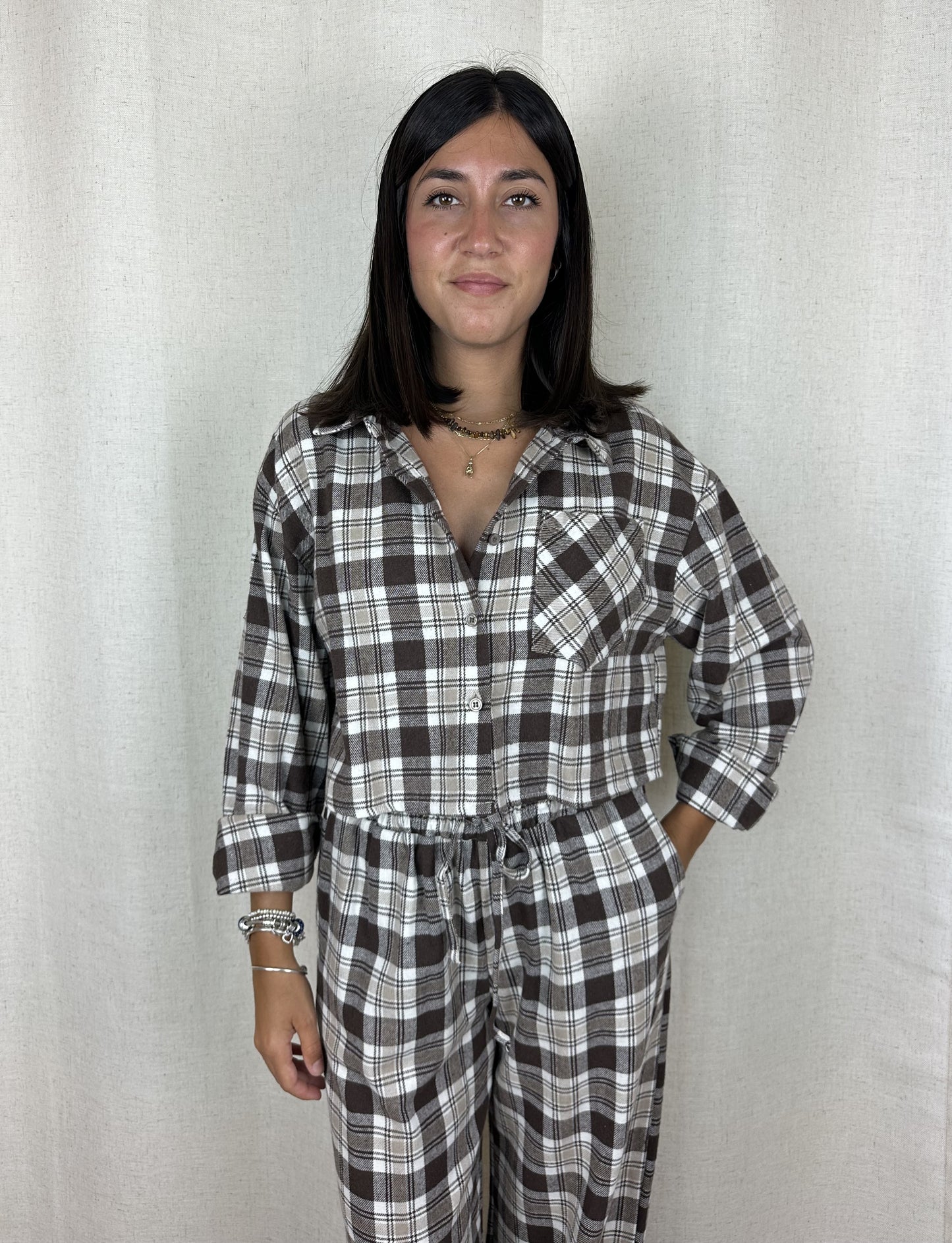 CAMICIA QUADRI CROP