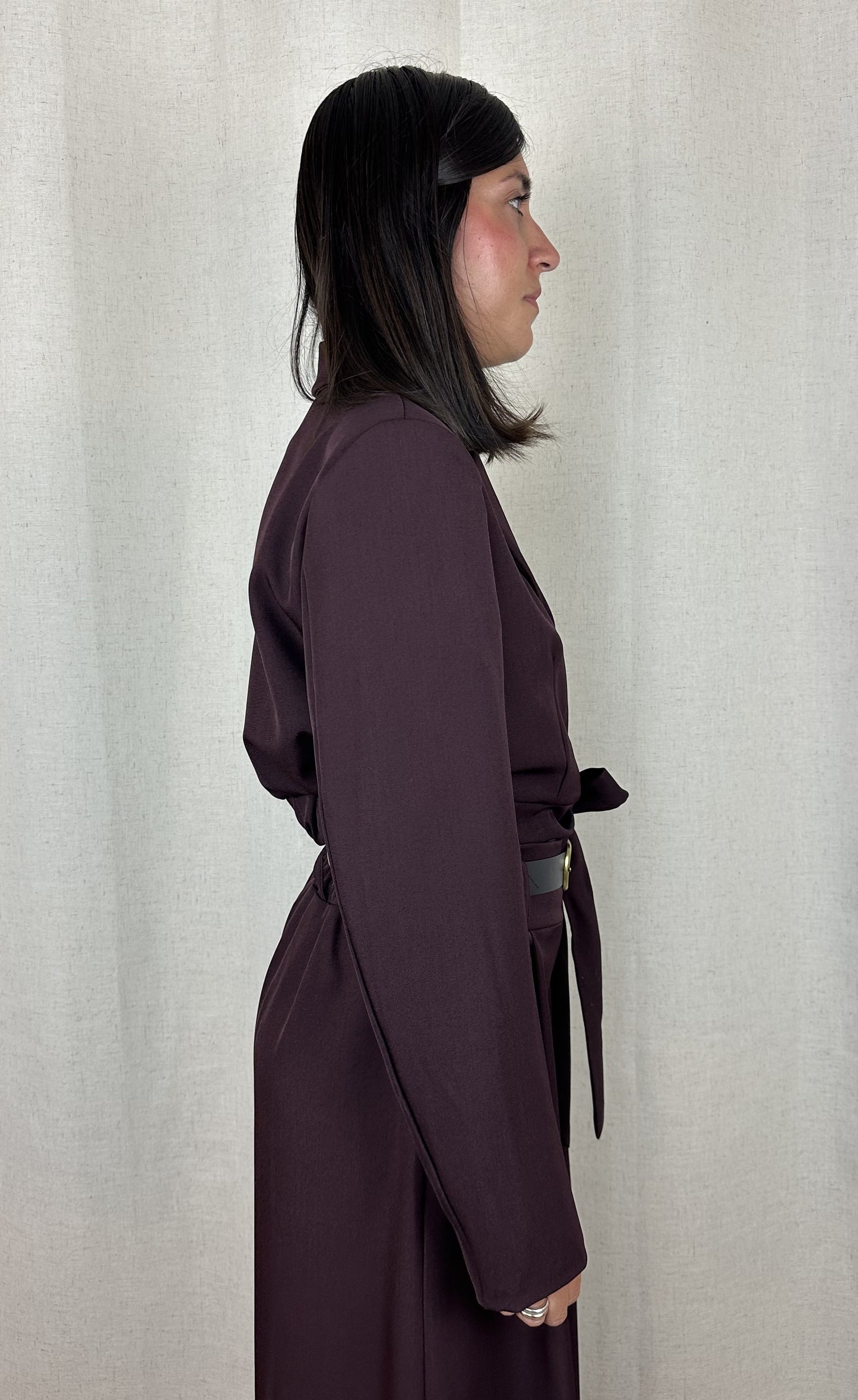 BLAZER CROP INCROCIATO VINACCIA