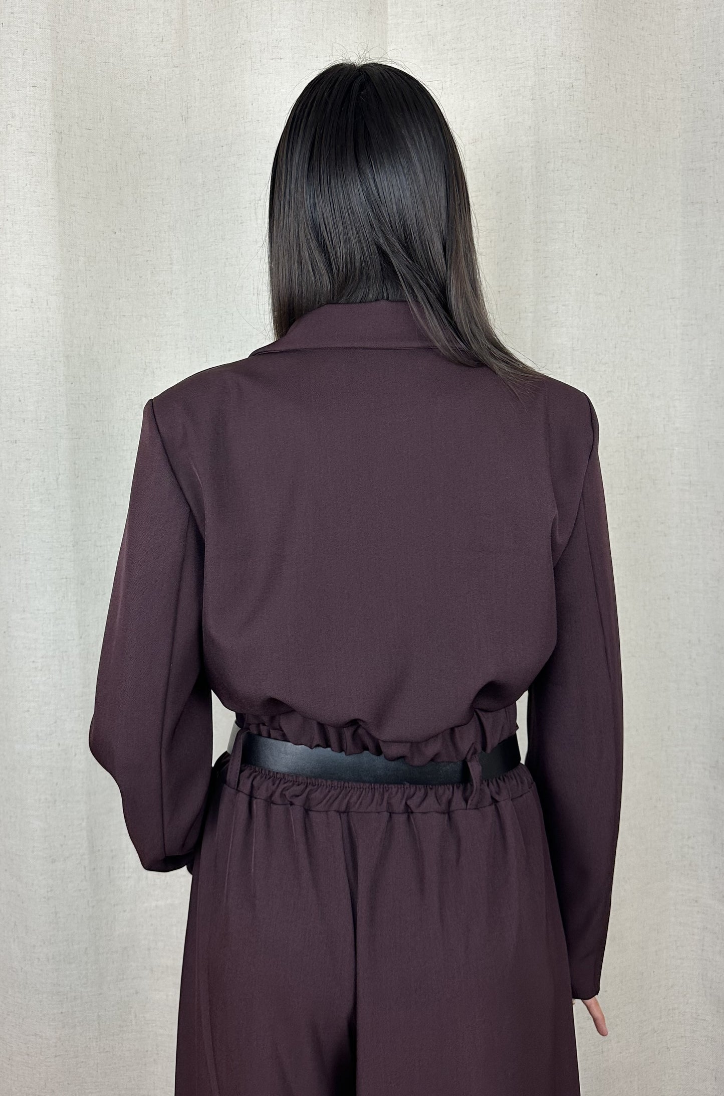 BLAZER CROP INCROCIATO VINACCIA