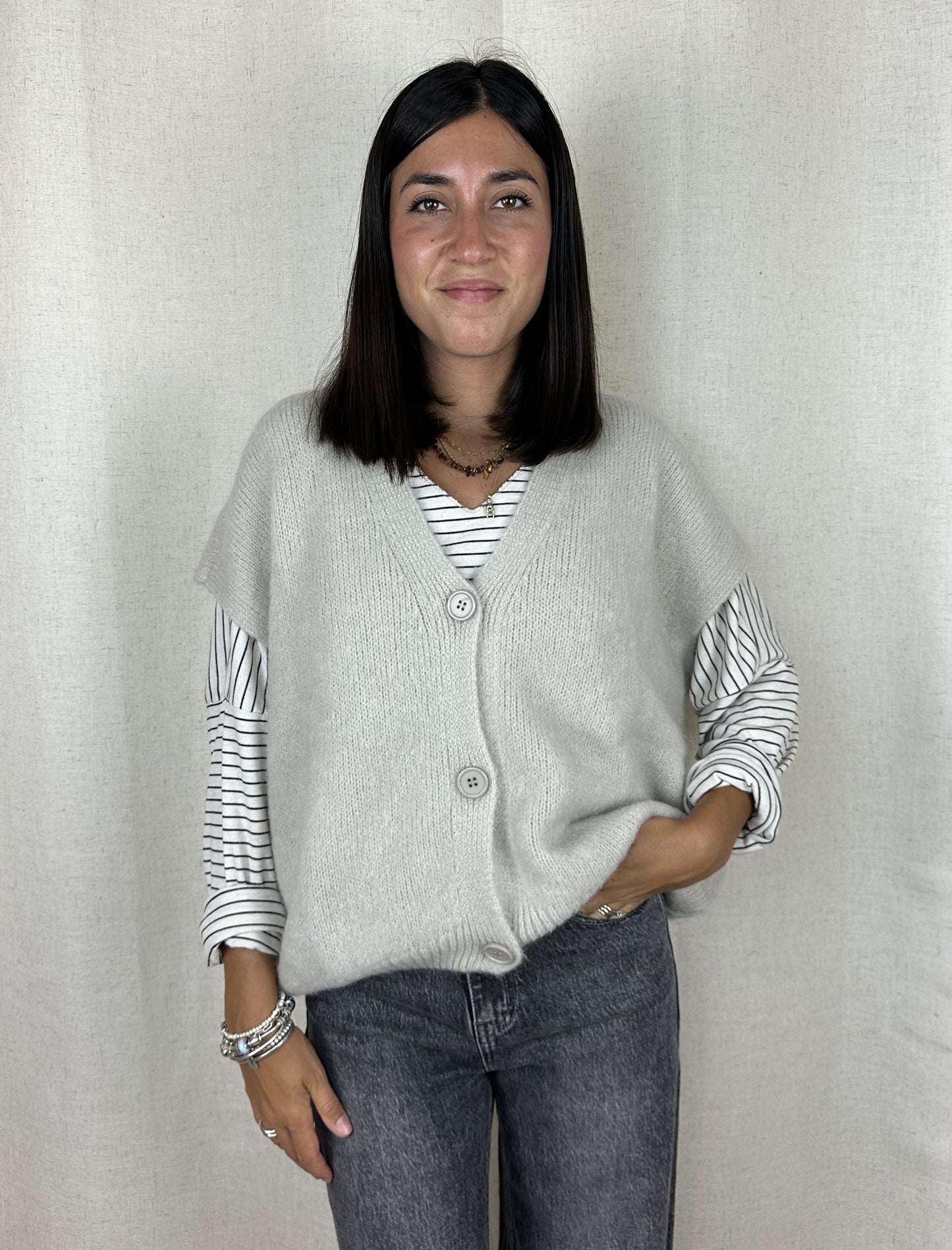 GILET BOTTONI PANNA