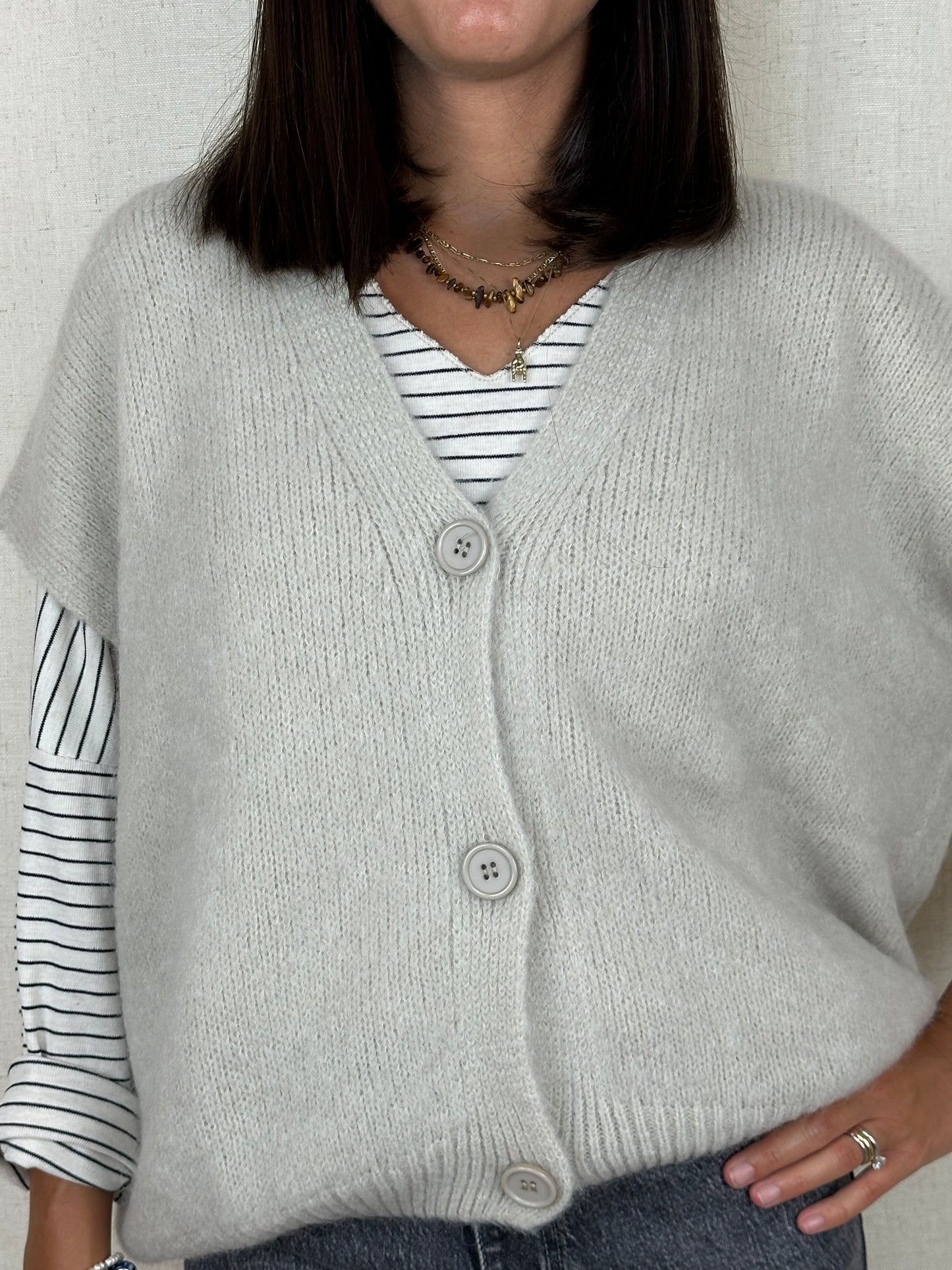 GILET BOTTONI PANNA