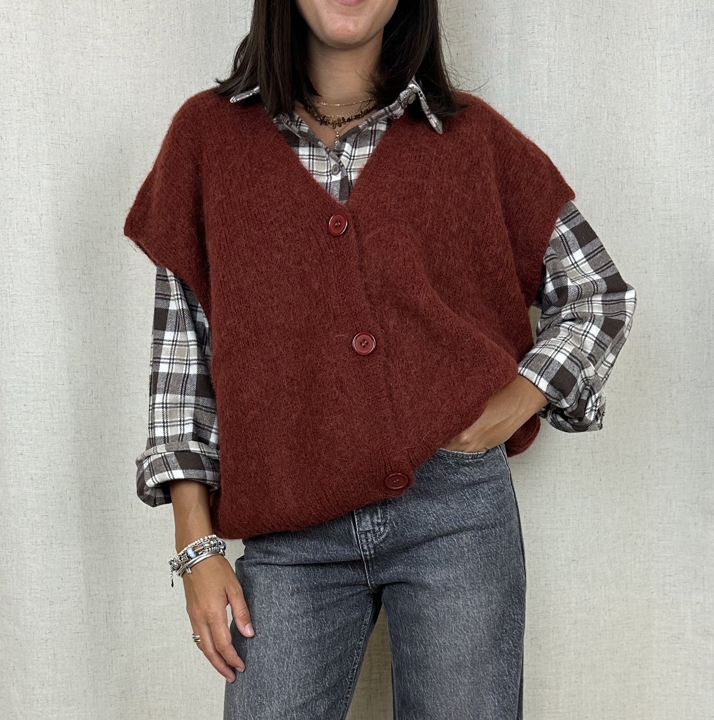 GILET BOTTONI RUGGINE