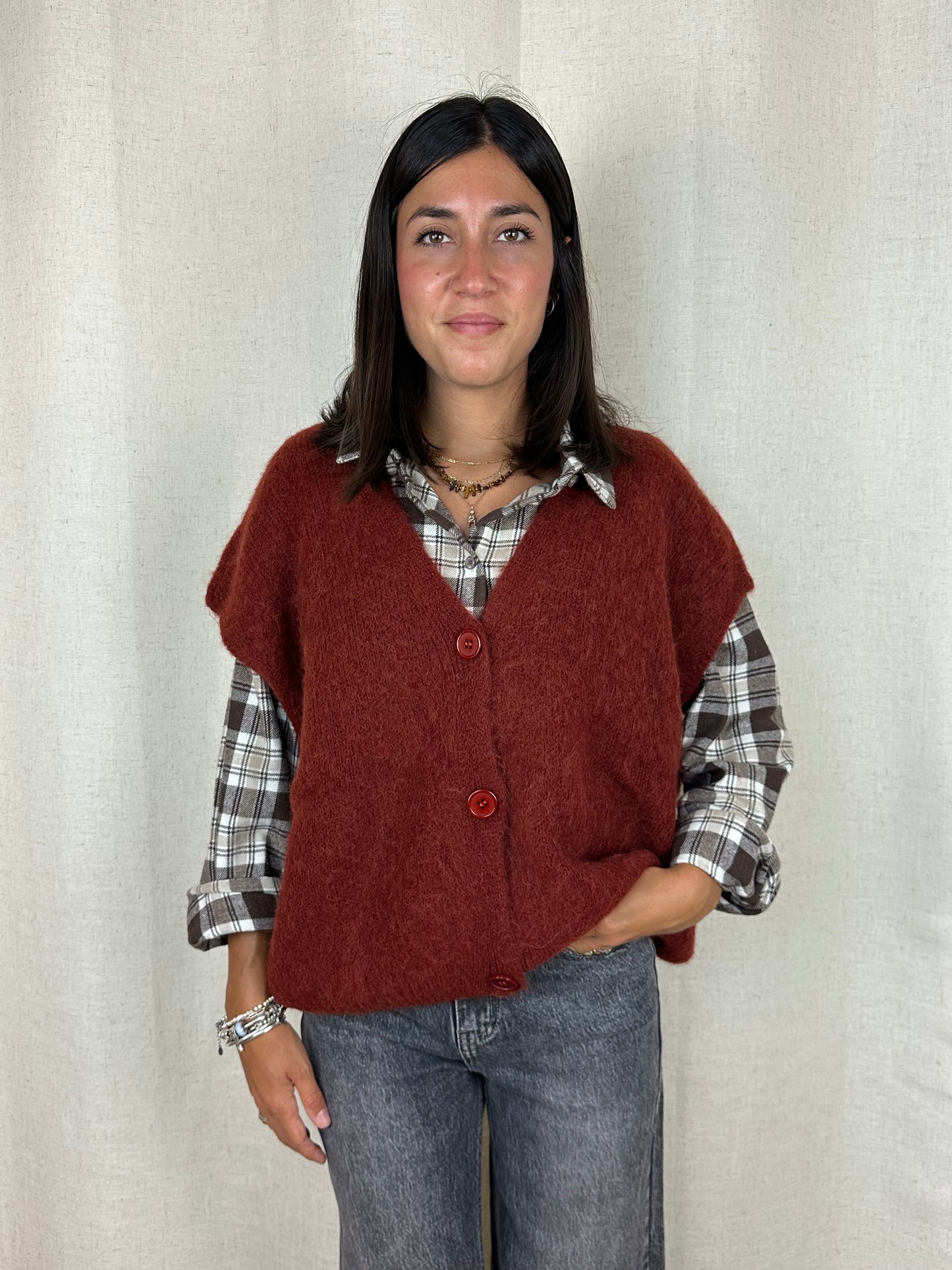 GILET BOTTONI RUGGINE
