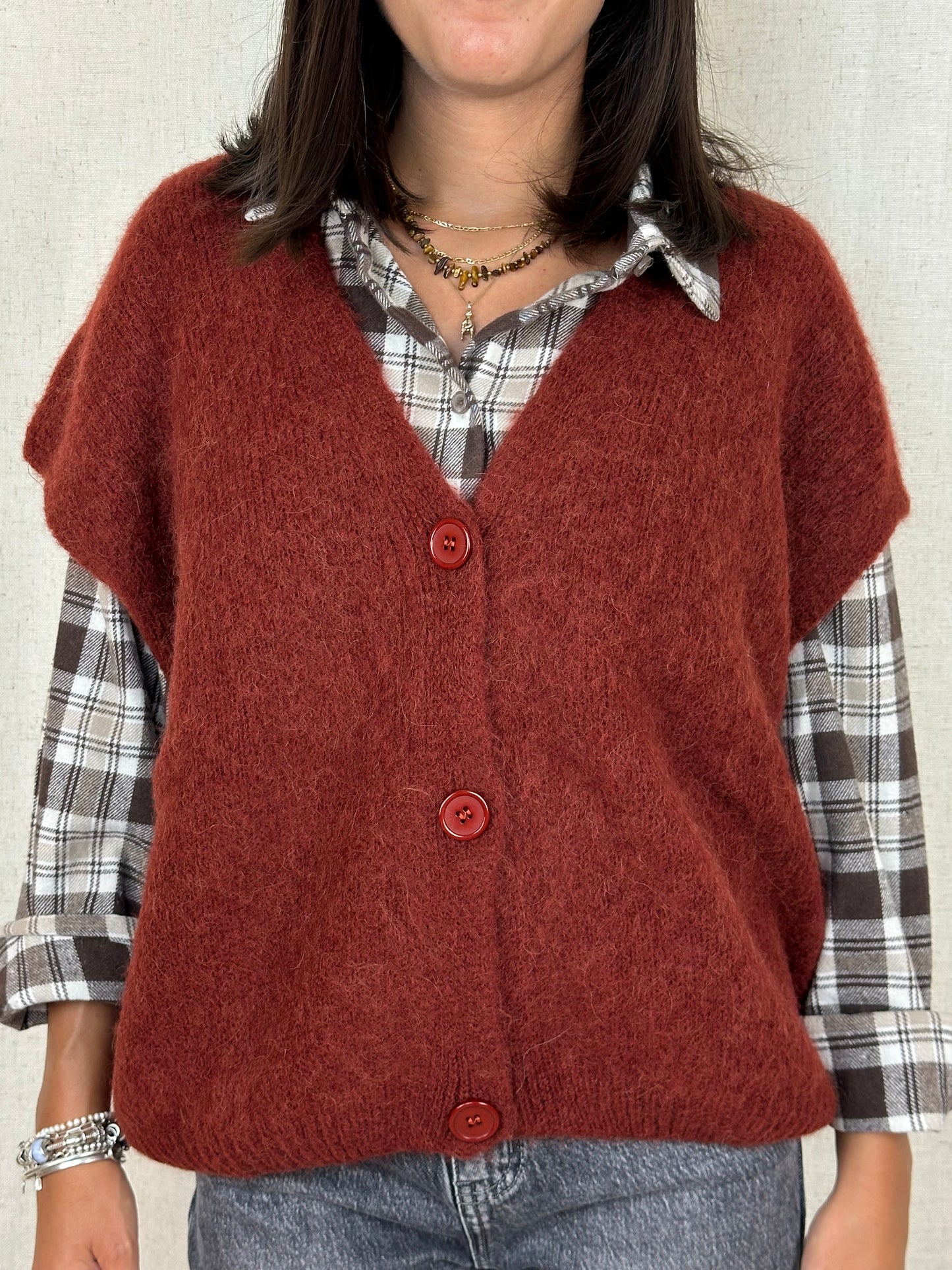 GILET BOTTONI RUGGINE