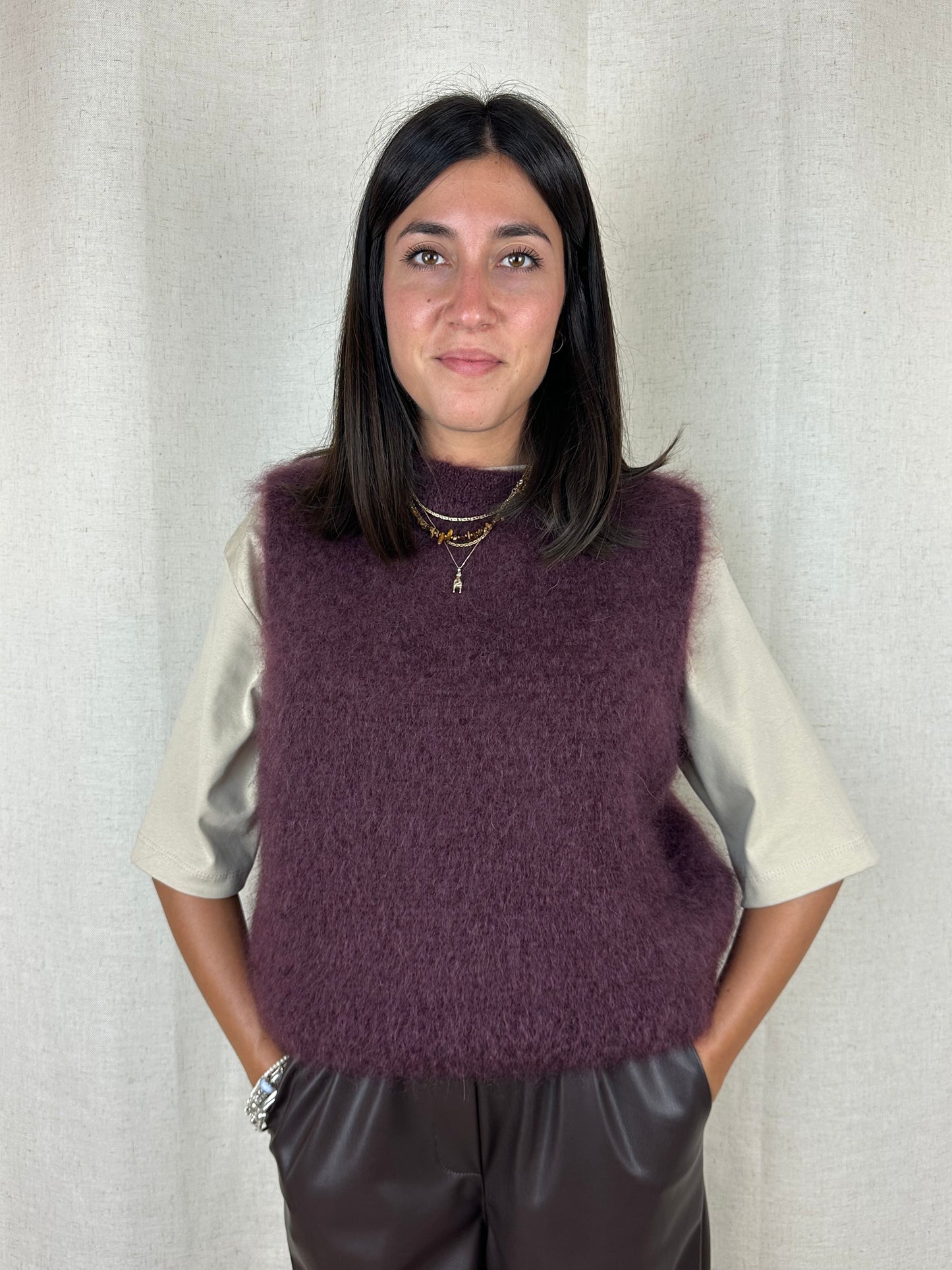 GILET IN LANA VINACCIA