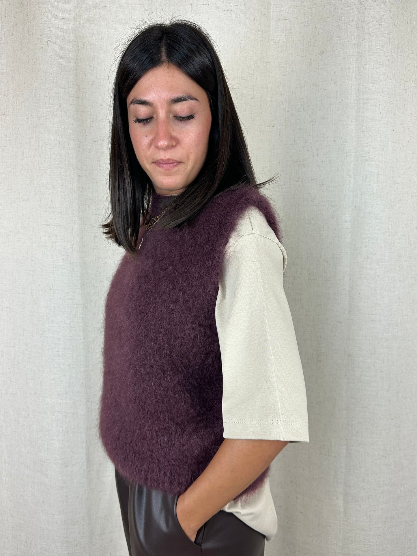 GILET IN LANA VINACCIA
