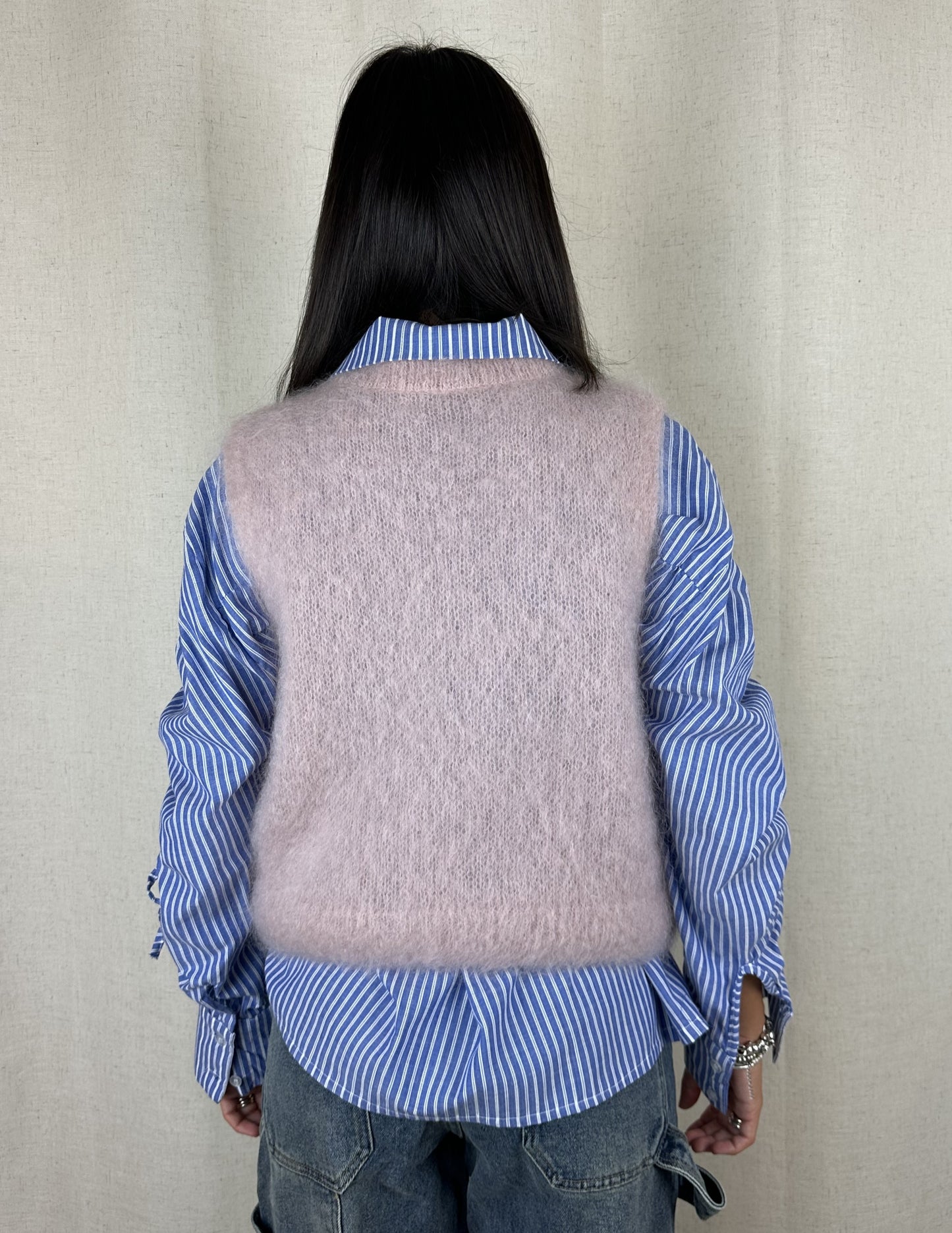 GILET IN LANA ROSA