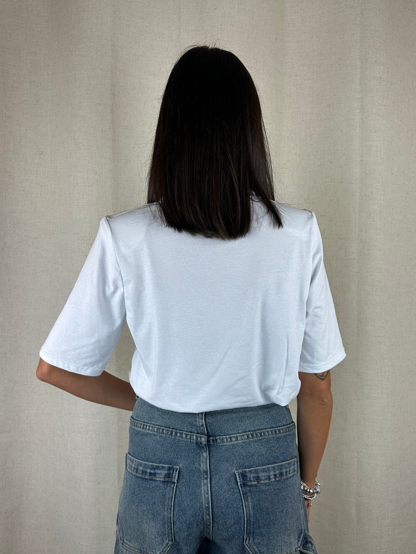 T-SHIRT BIANCA SPALLINE