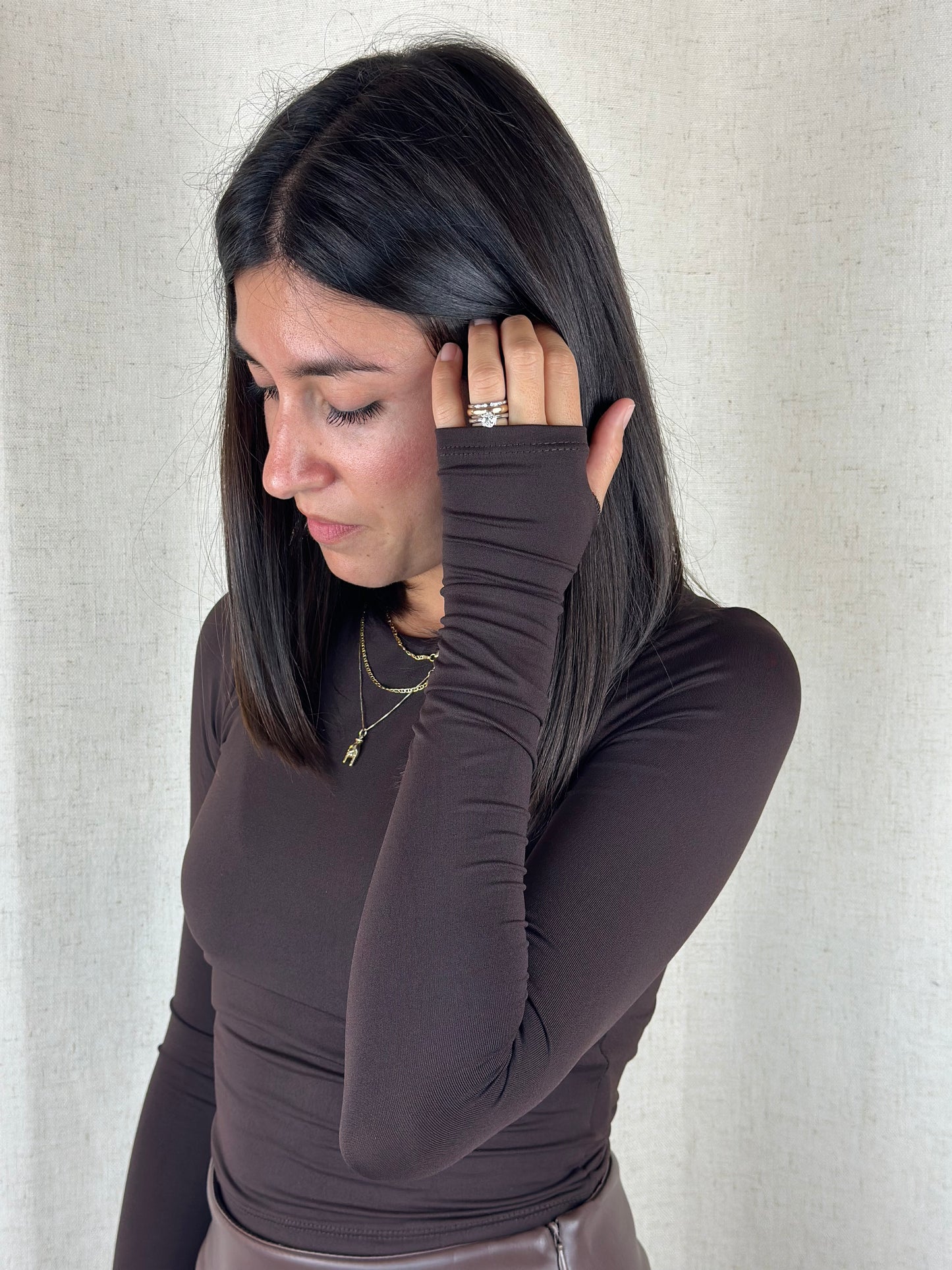 MAGLIA MARRONE POLSINO