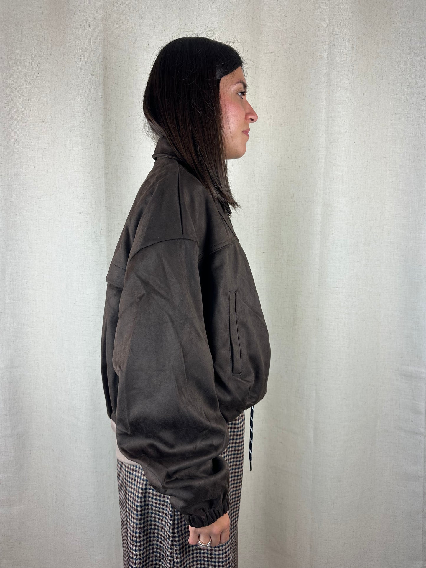 BOMBER MARRONE SUEDE