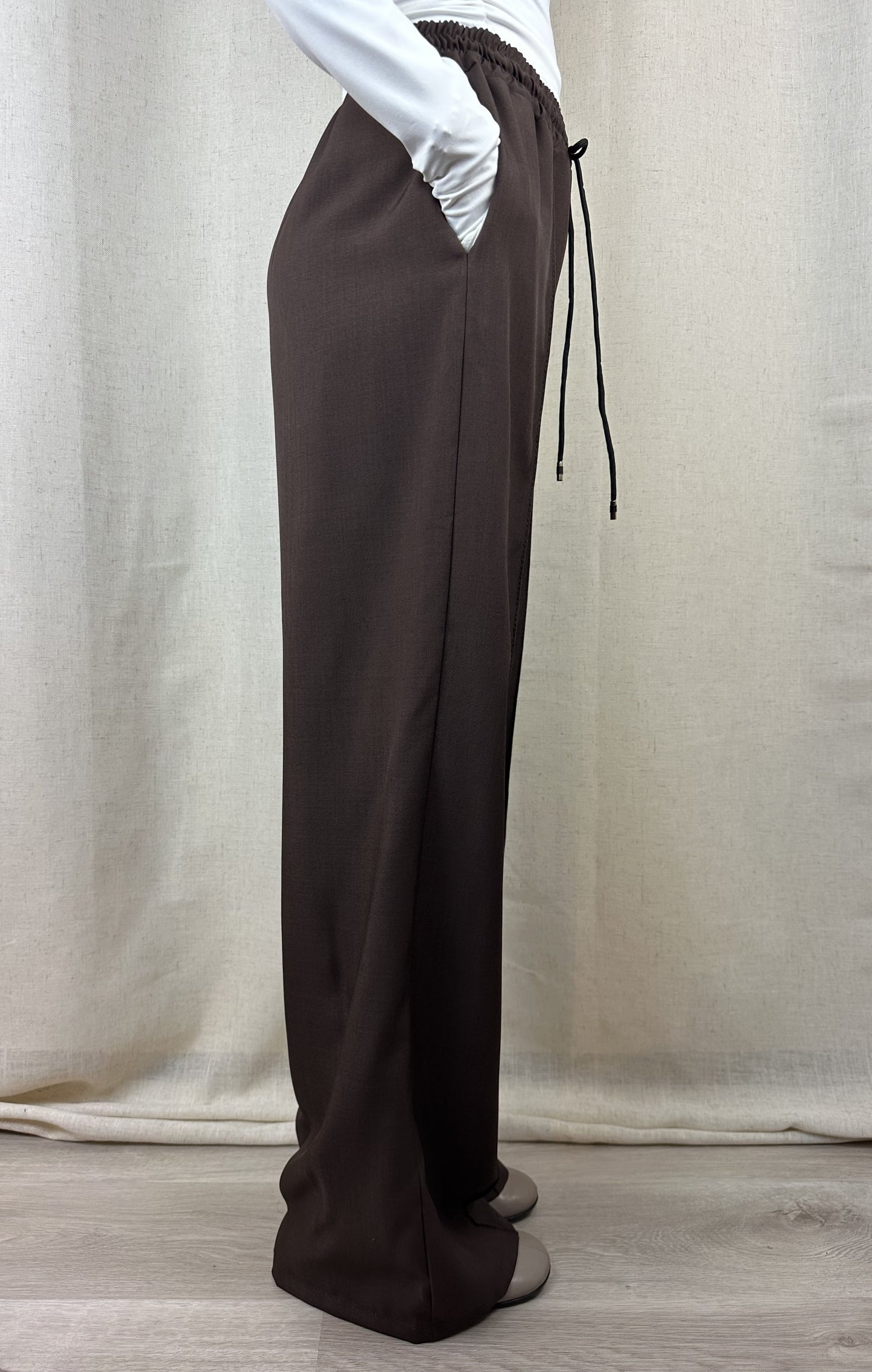 PANTALONE MARRONE CUCITURA