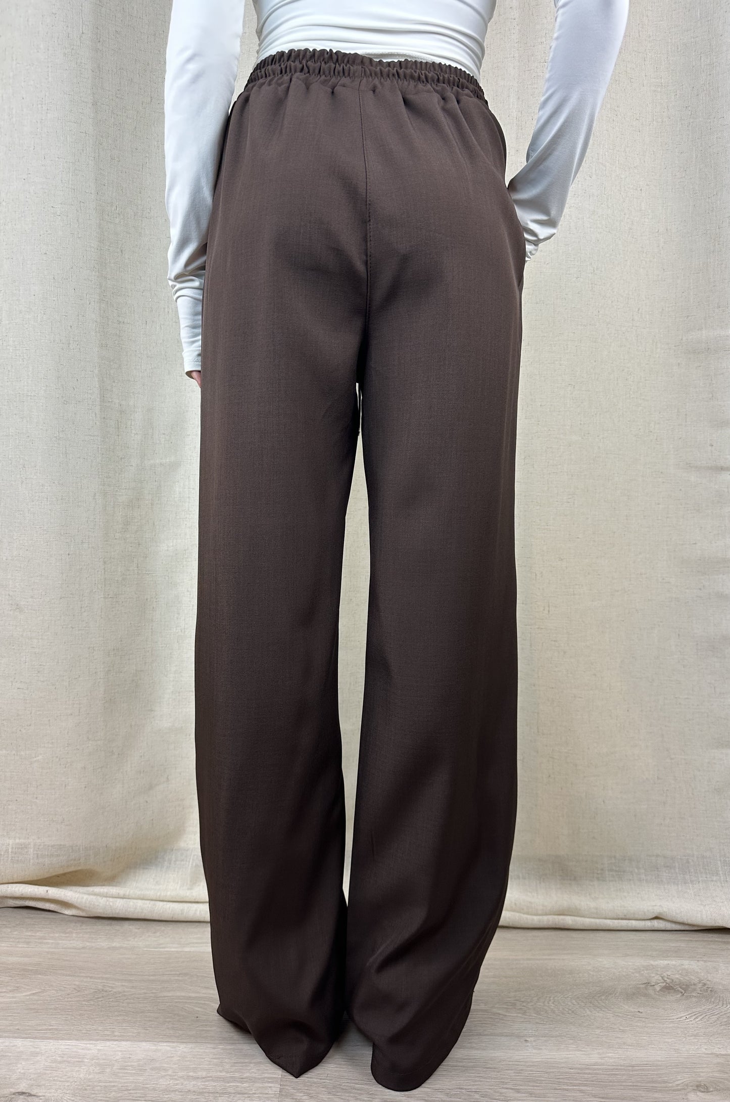PANTALONE MARRONE CUCITURA