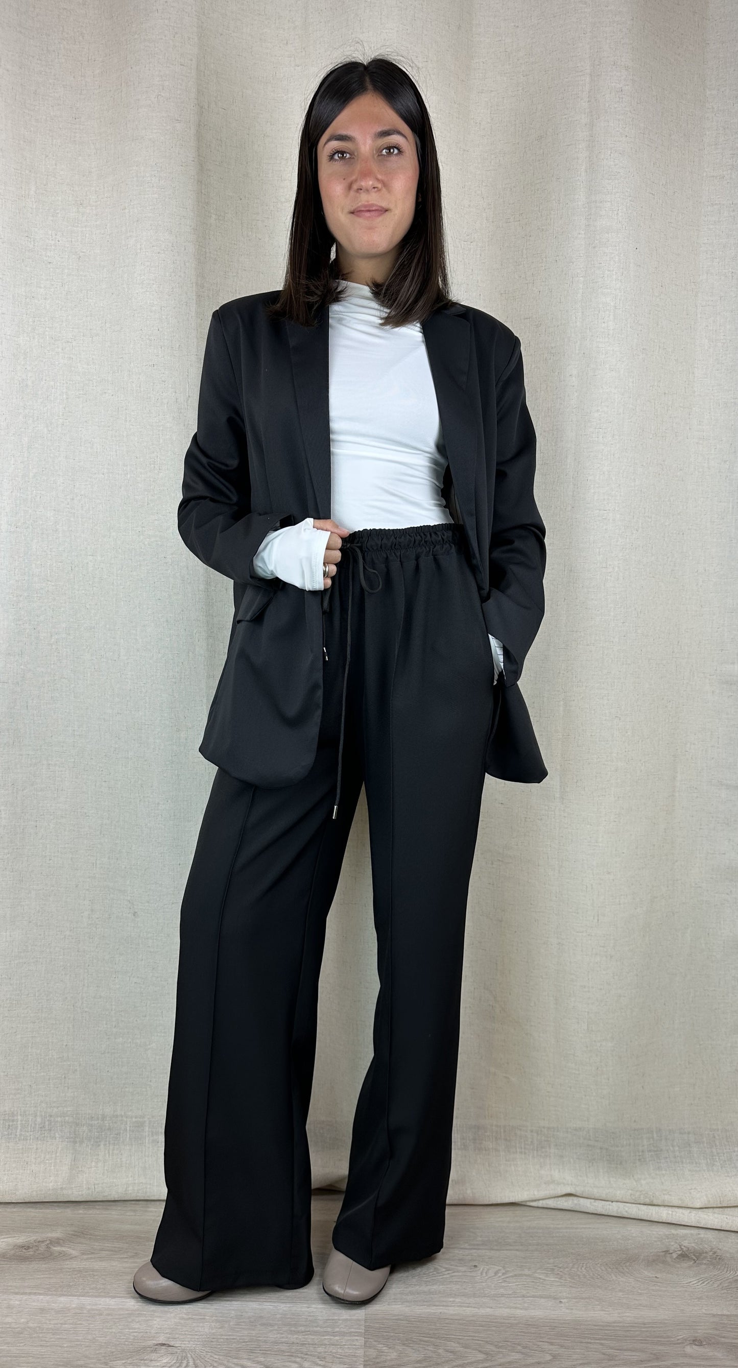 PANTALONE NERO CUCITURA