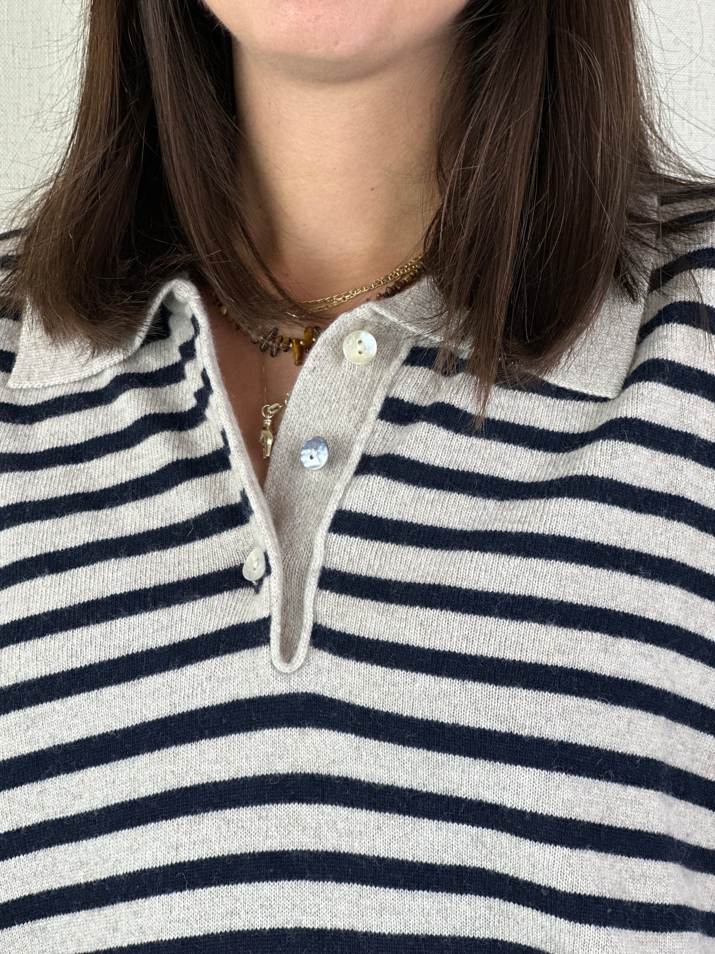 MAGLIONCINO POLO RIGHE BLU