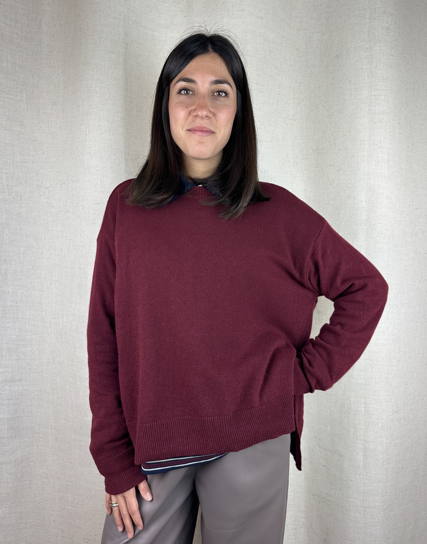 MAGLIONCINO BORDEAUX LANA