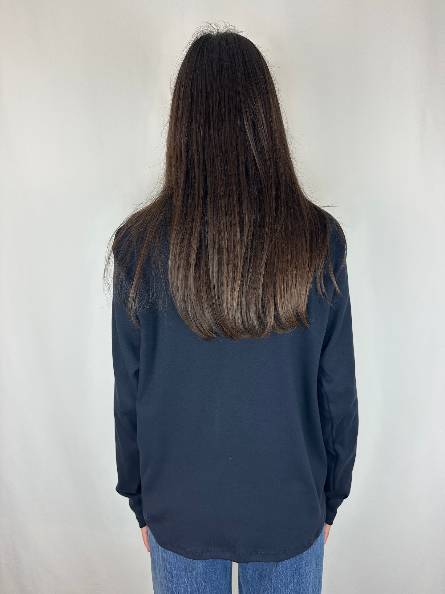 MAGLIA BLU M|LUNGA COTONE
