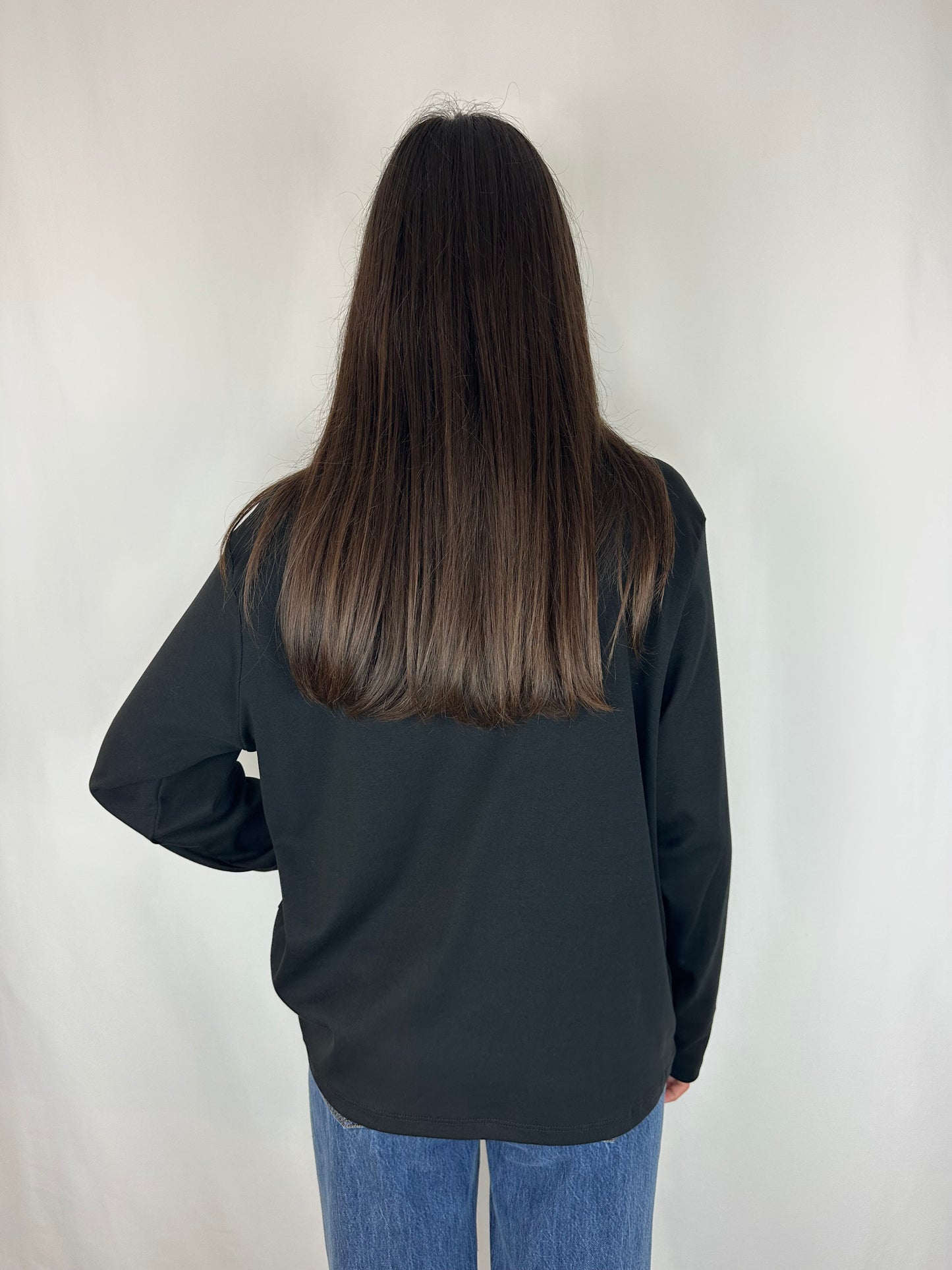 MAGLIA NERA M|LUNGA COTONE