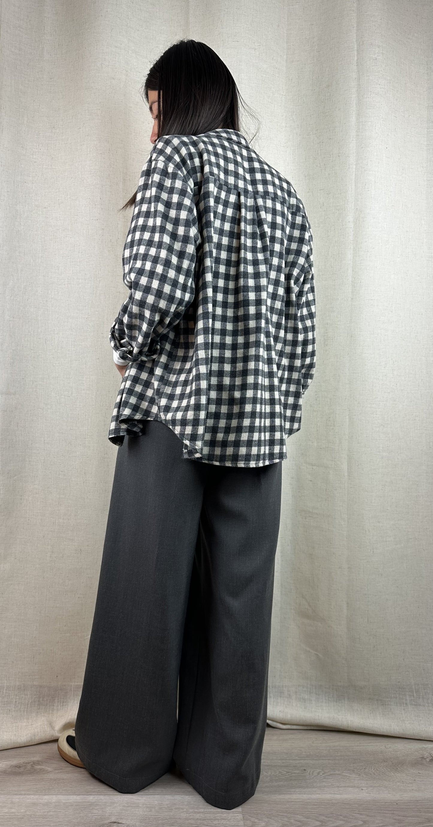 CAMICIA QUADRI GRIGIO SCURO-NERO