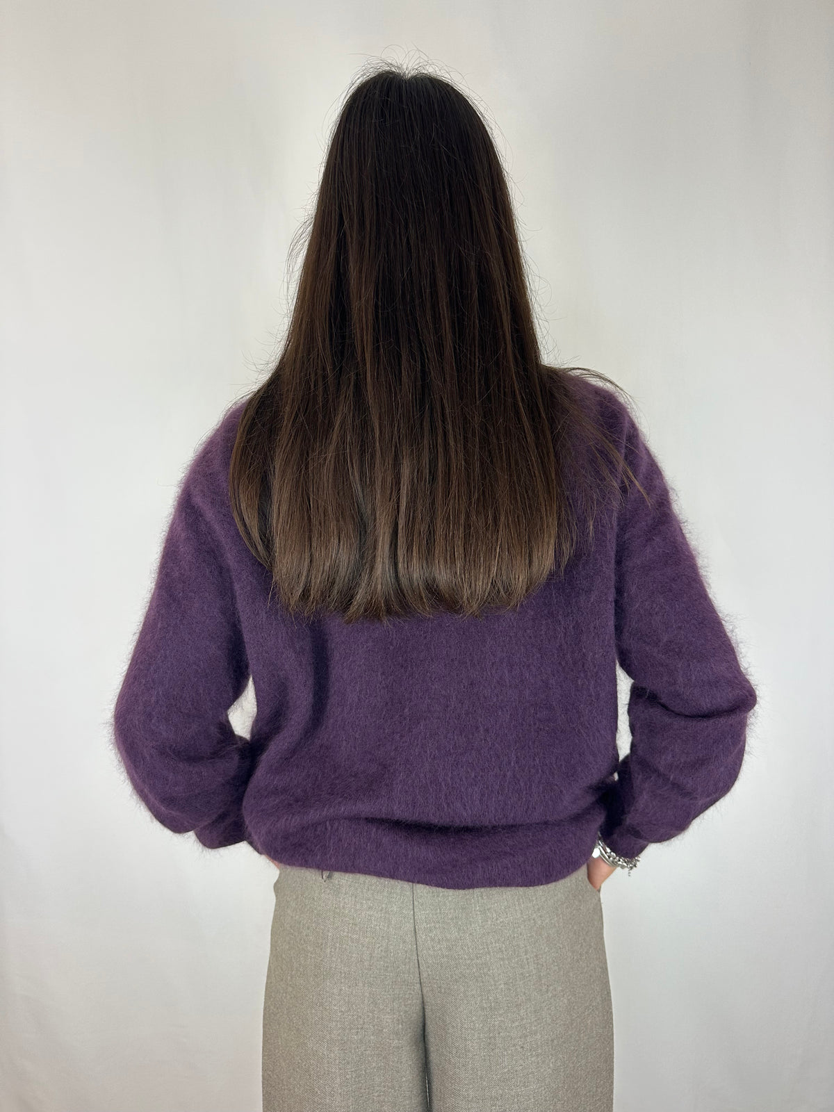 MAGLIONE PRUGNA IN LANA