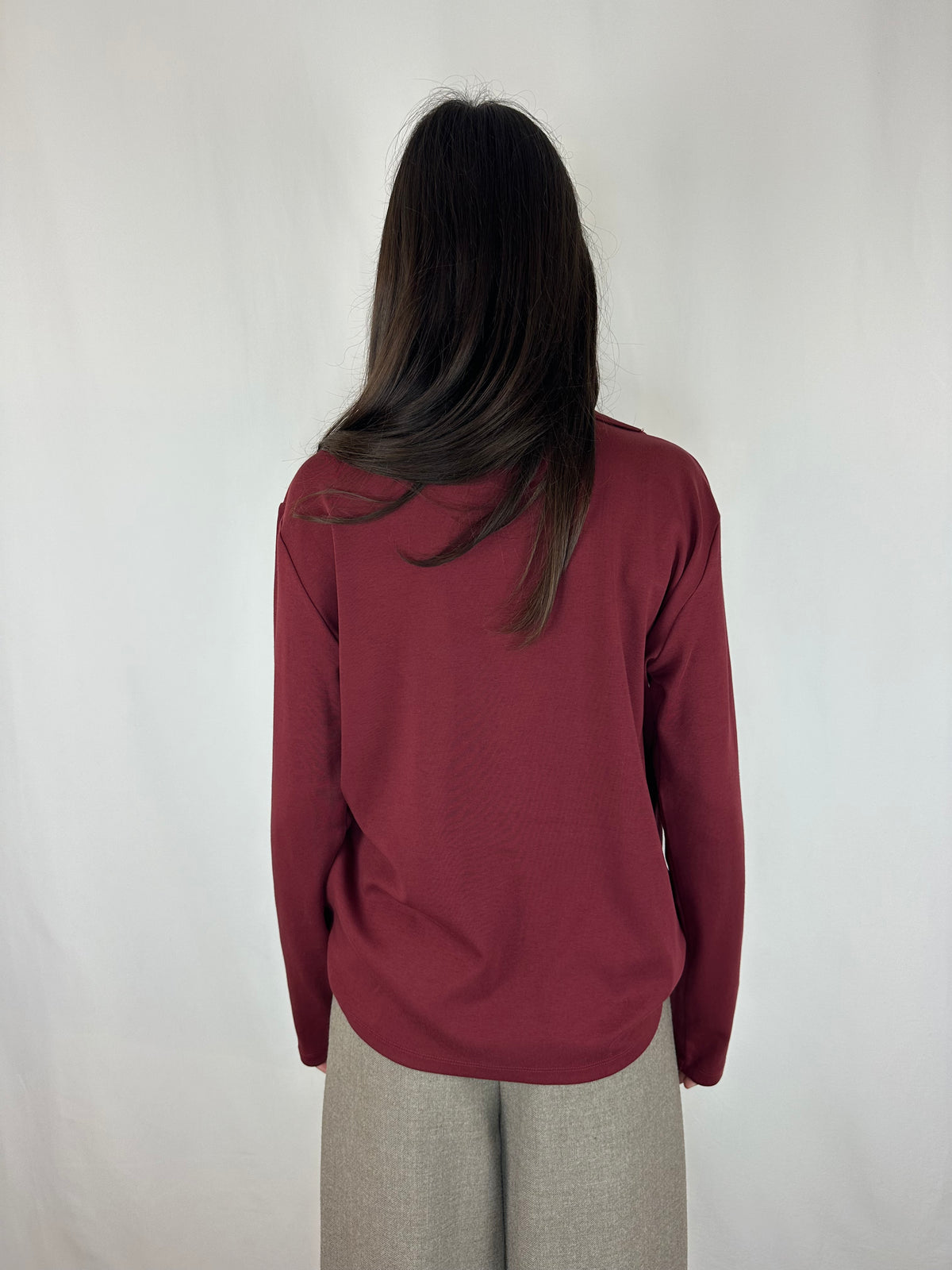 MAGLIA BORDEAUX COLLO BOTTONCINI