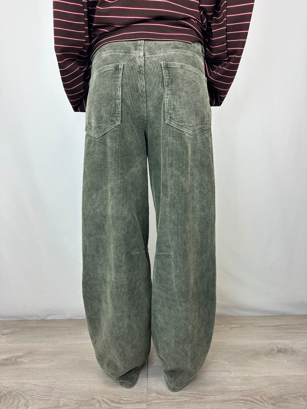 PANTALONE VERDE MILITARE VELLUTO A COSTE