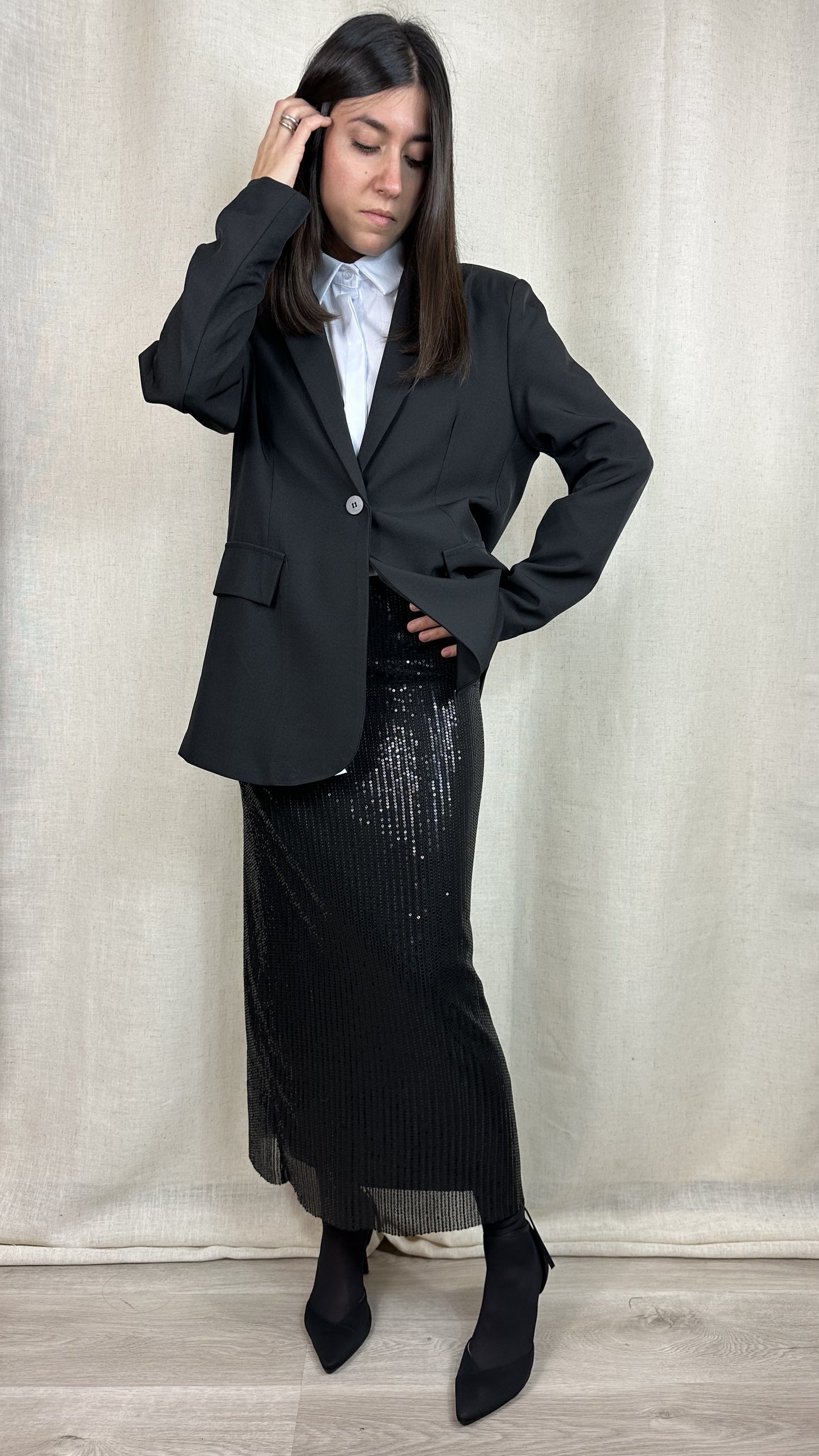 GONNA NERA PAILLETTES