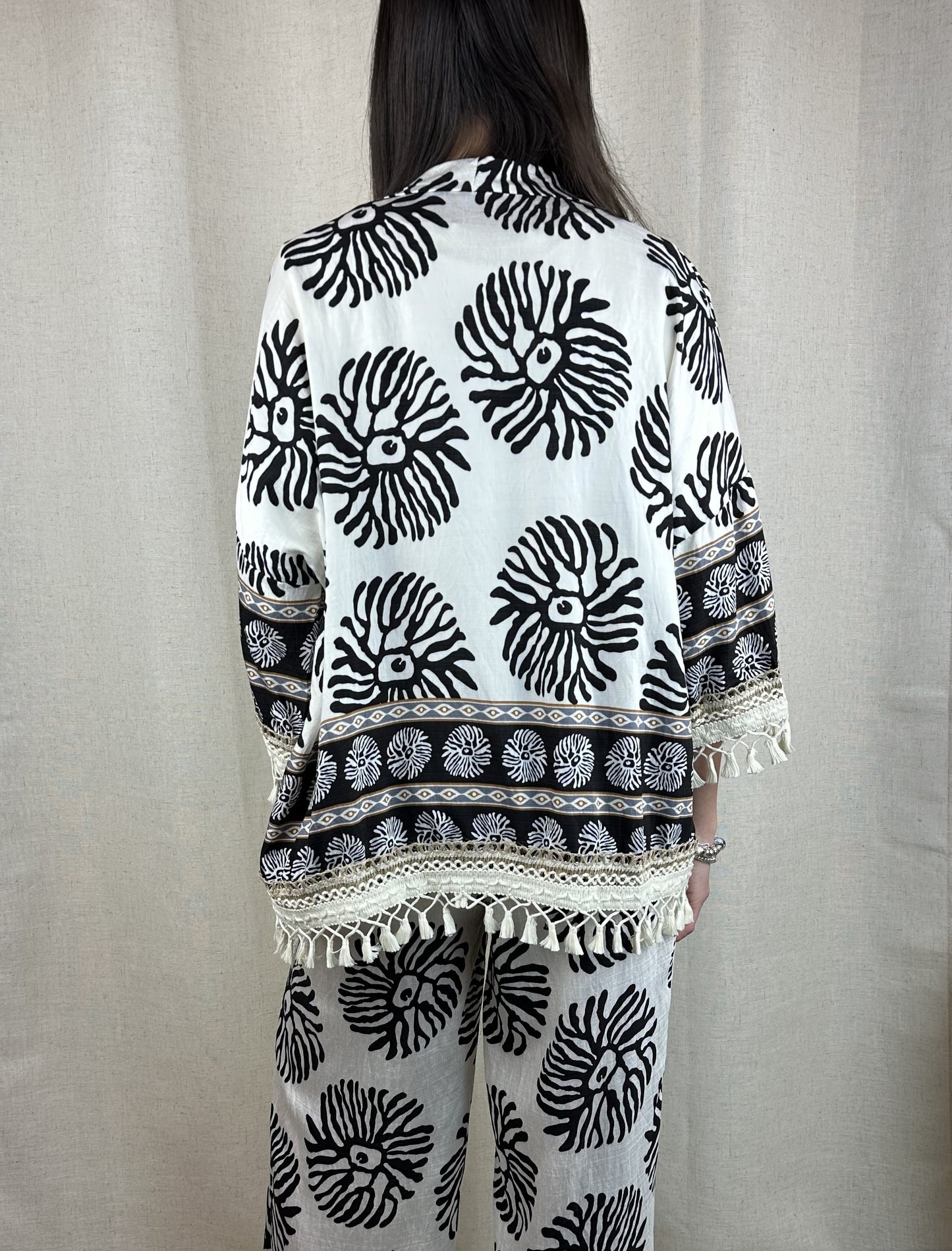 COMPLETO BOHO CHIC BIANCO/NERO