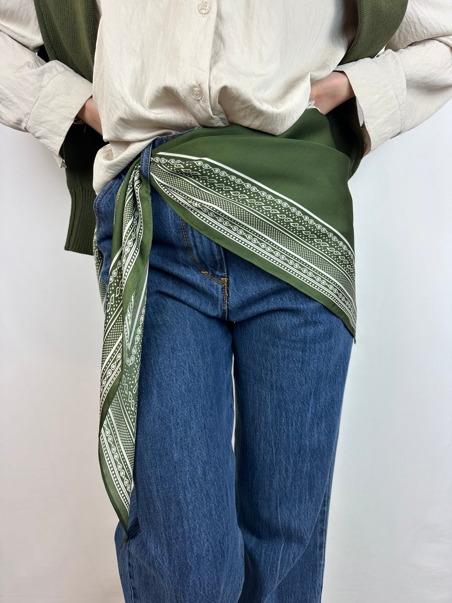 FOULARD VERDE FANTASIA PAISLEY