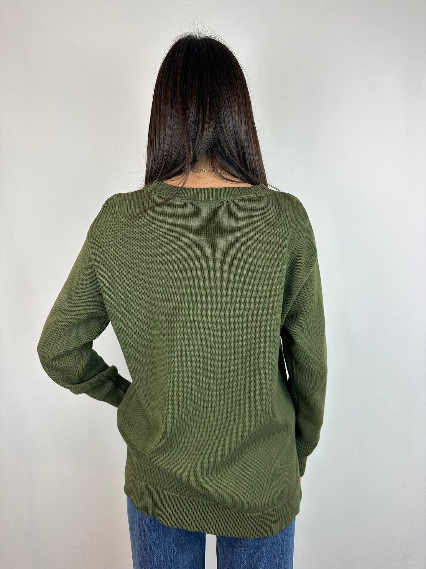 MAGLIONCINO VERDE MILITARE COTONE