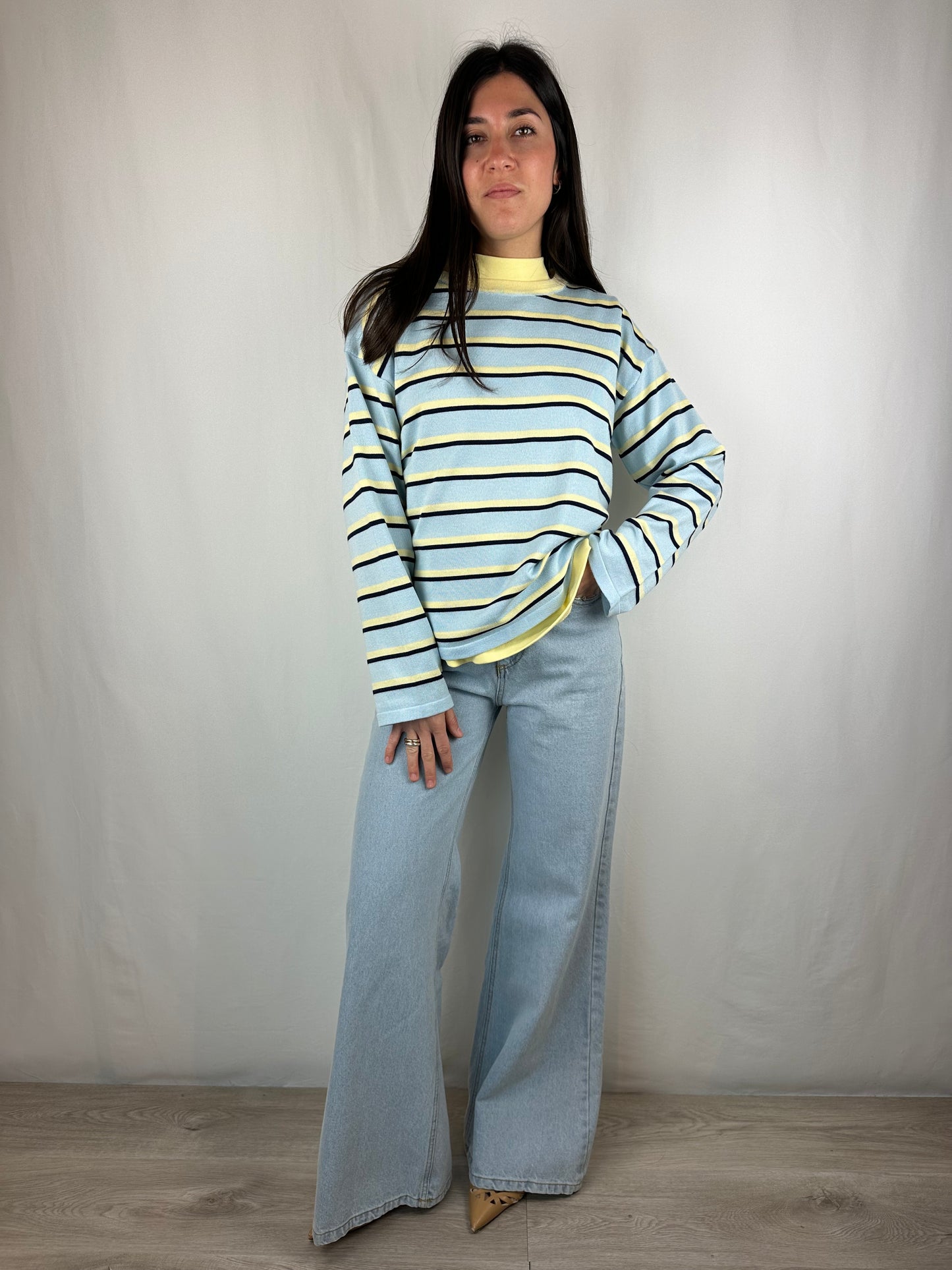 MAGLIONCINO RIGHE GIALLO|AZZURRO