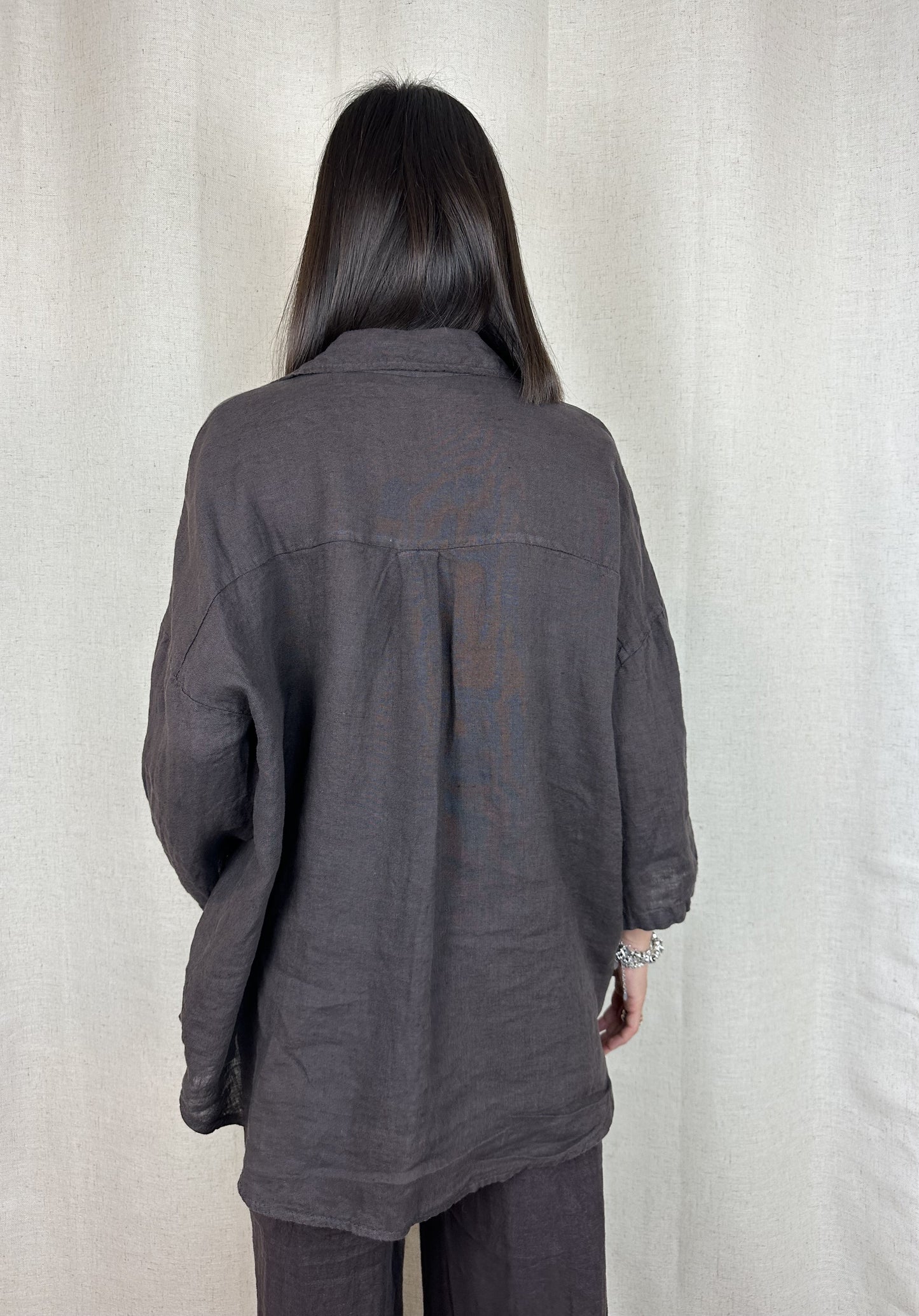 CAMICIA MARRONE LINO
