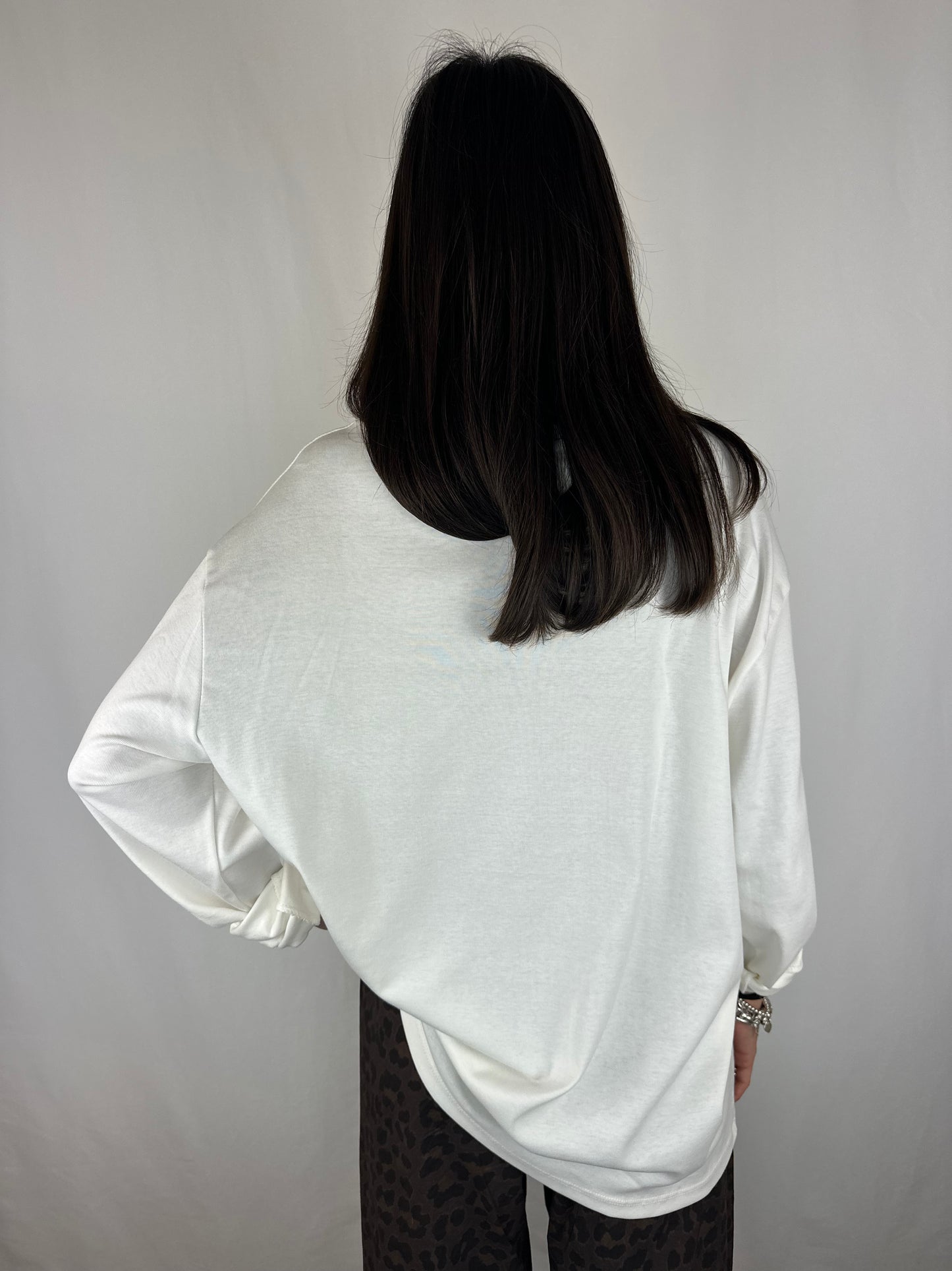 MAGLIA M/LUNGA BIANCA IN COTONE