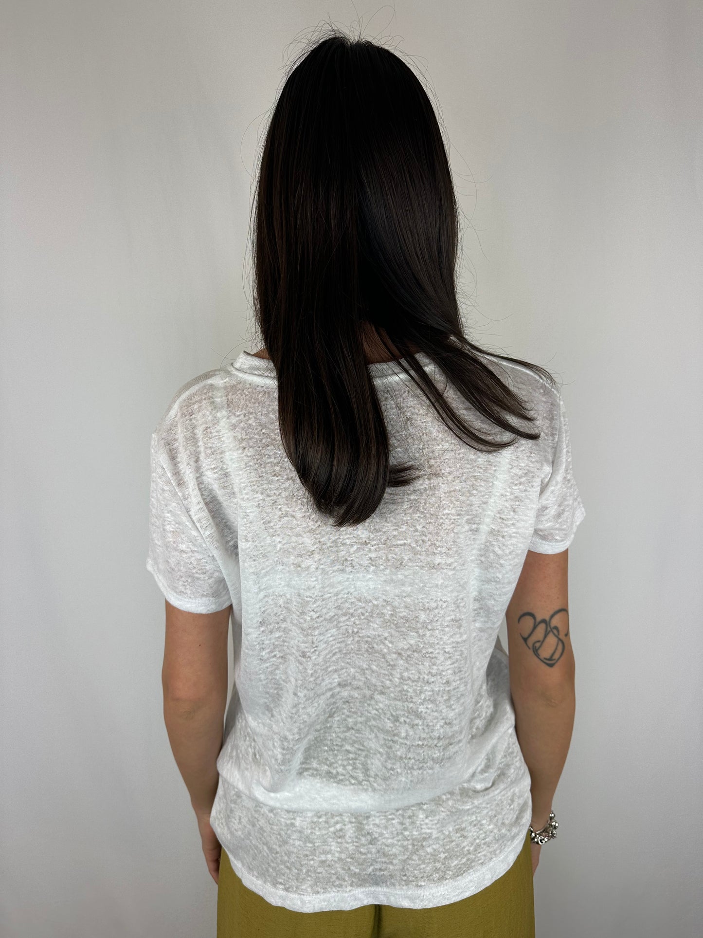 T-SHIRT BIANCA LINO