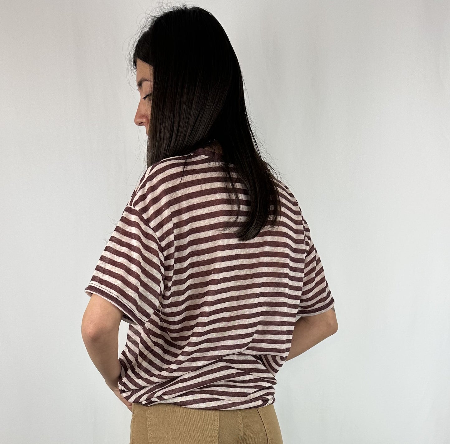 T-SHIRT RIGHE BURGUNDY