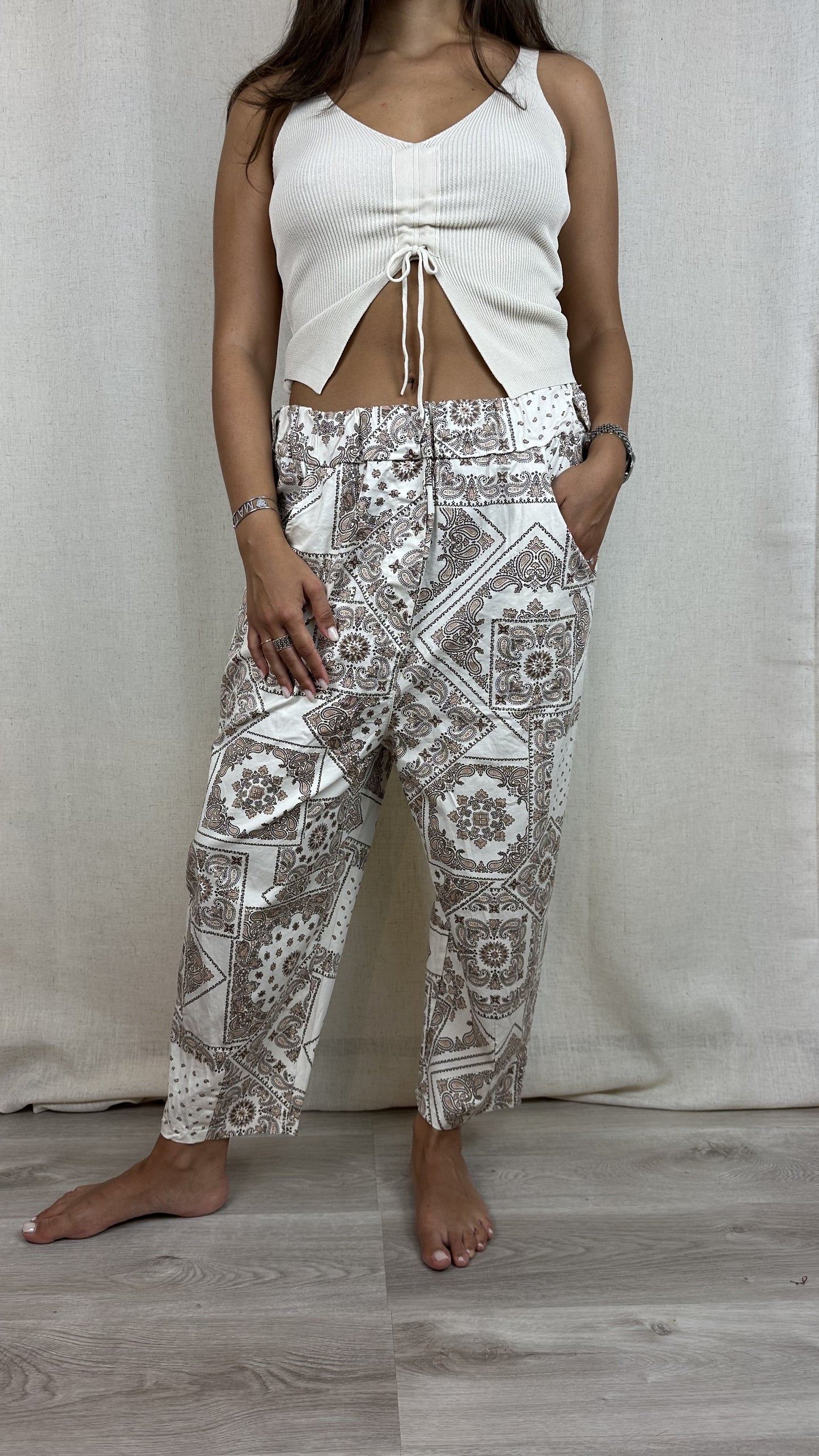 PANTALONE BANDANA PANNA
