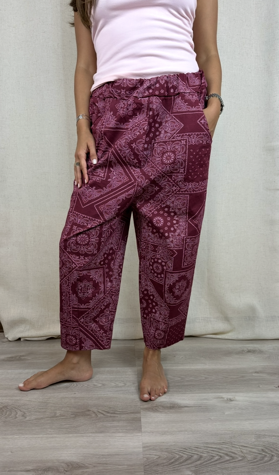 PANTALONE BANDANA BURGUNDY