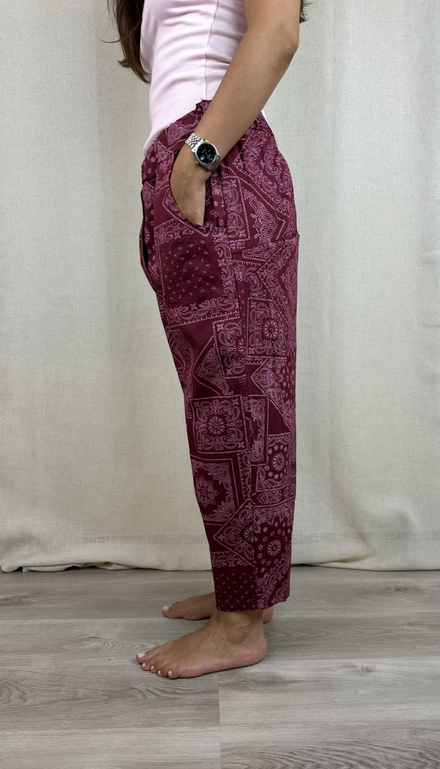 PANTALONE BANDANA BURGUNDY