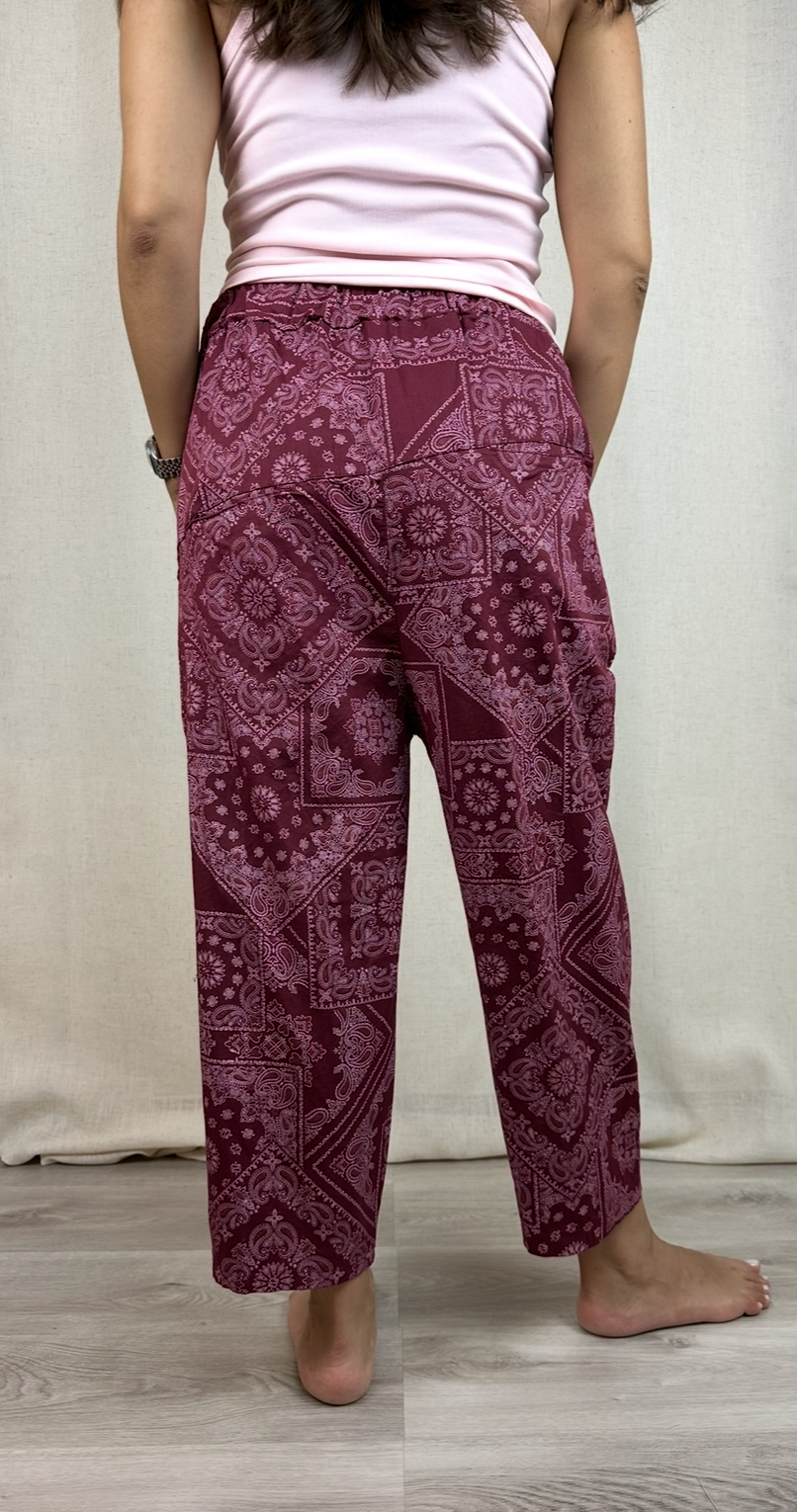 PANTALONE BANDANA BURGUNDY