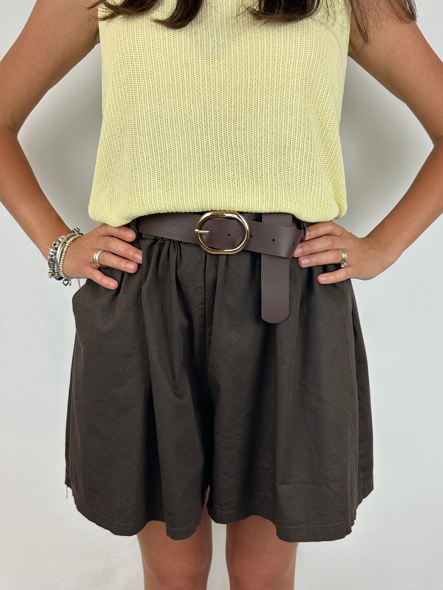 SHORT COTONE MARRONE