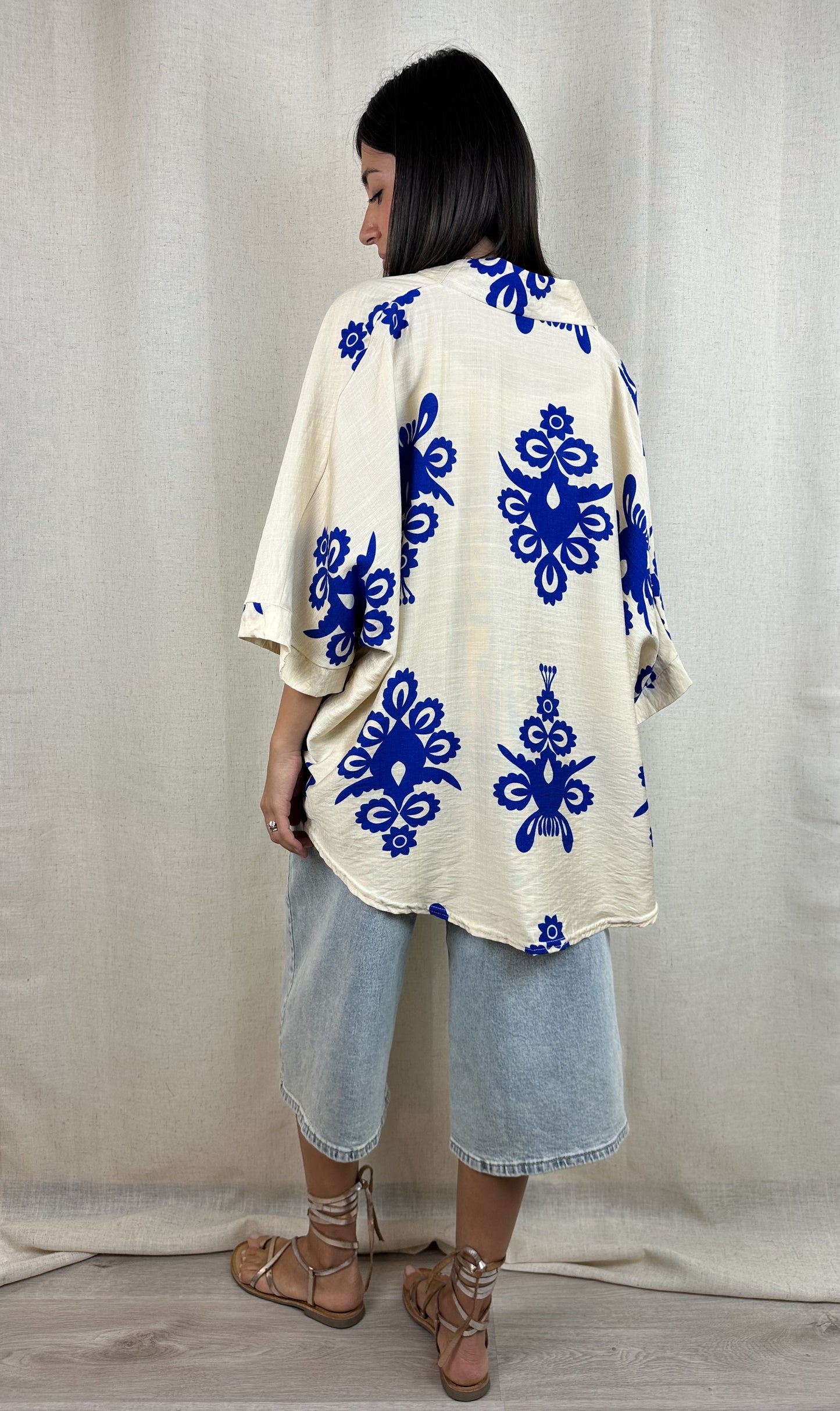 KIMONO BLUETTE E PANNA