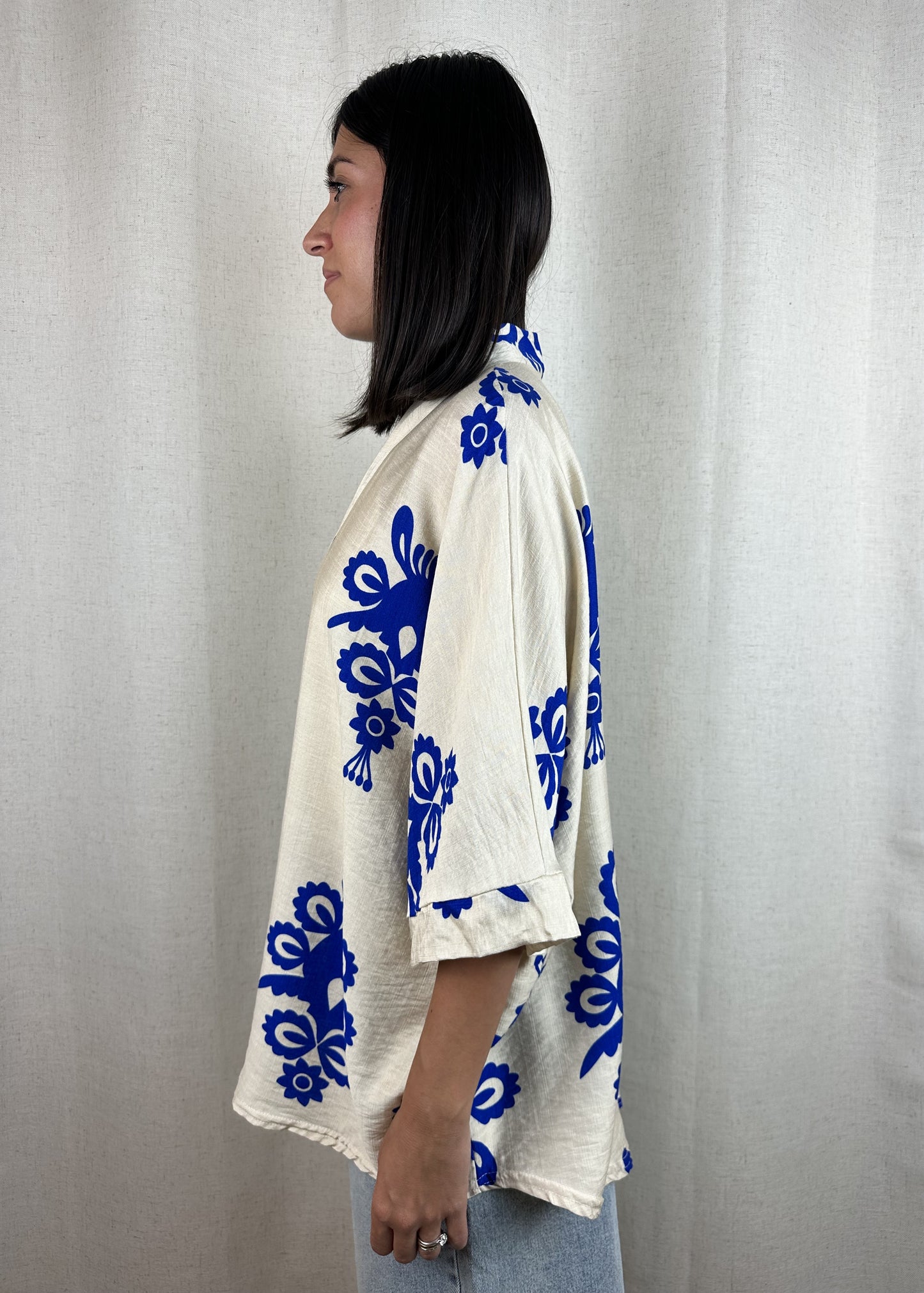 KIMONO BLUETTE E PANNA