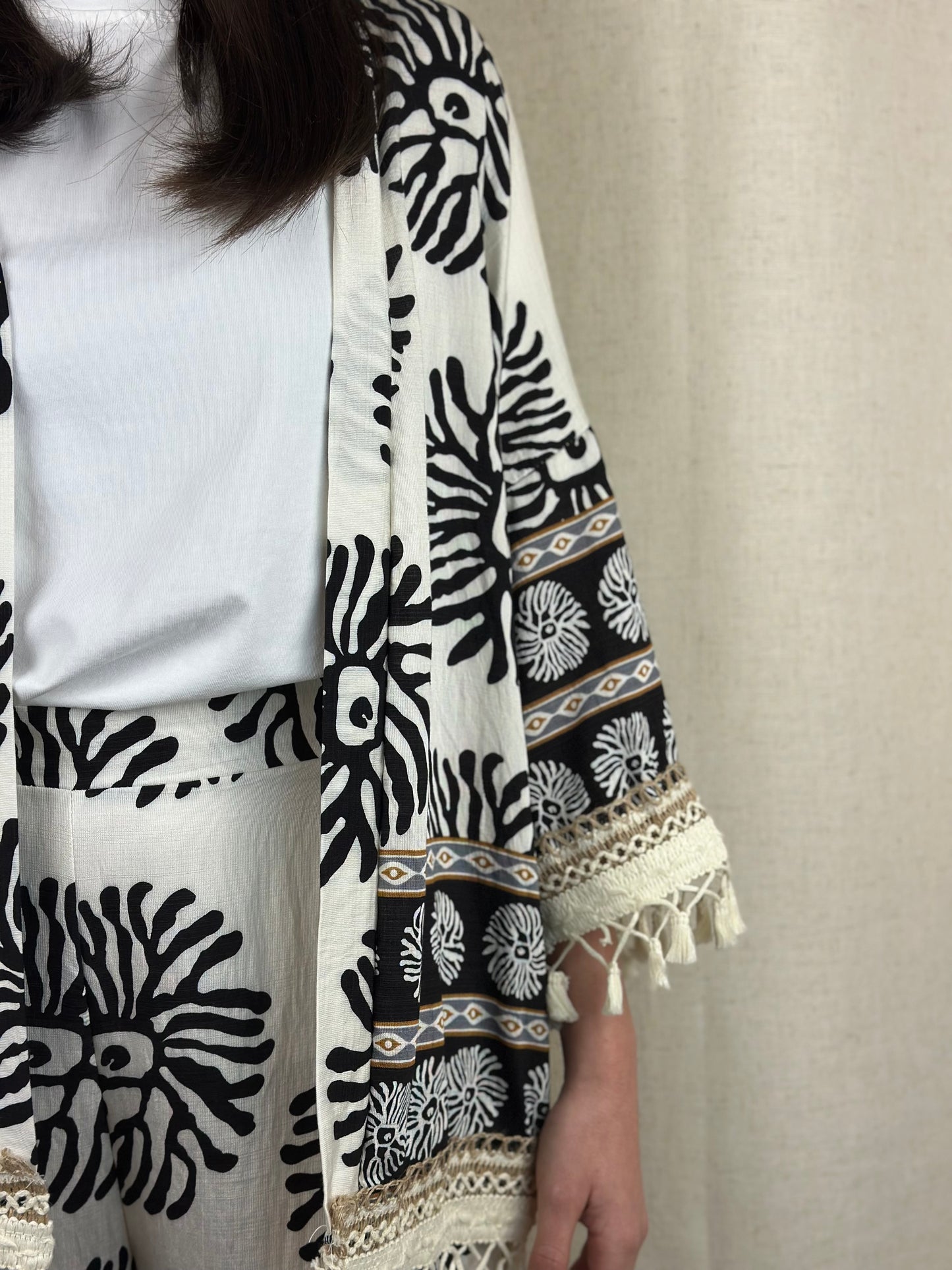 COMPLETO BOHO CHIC BIANCO/NERO