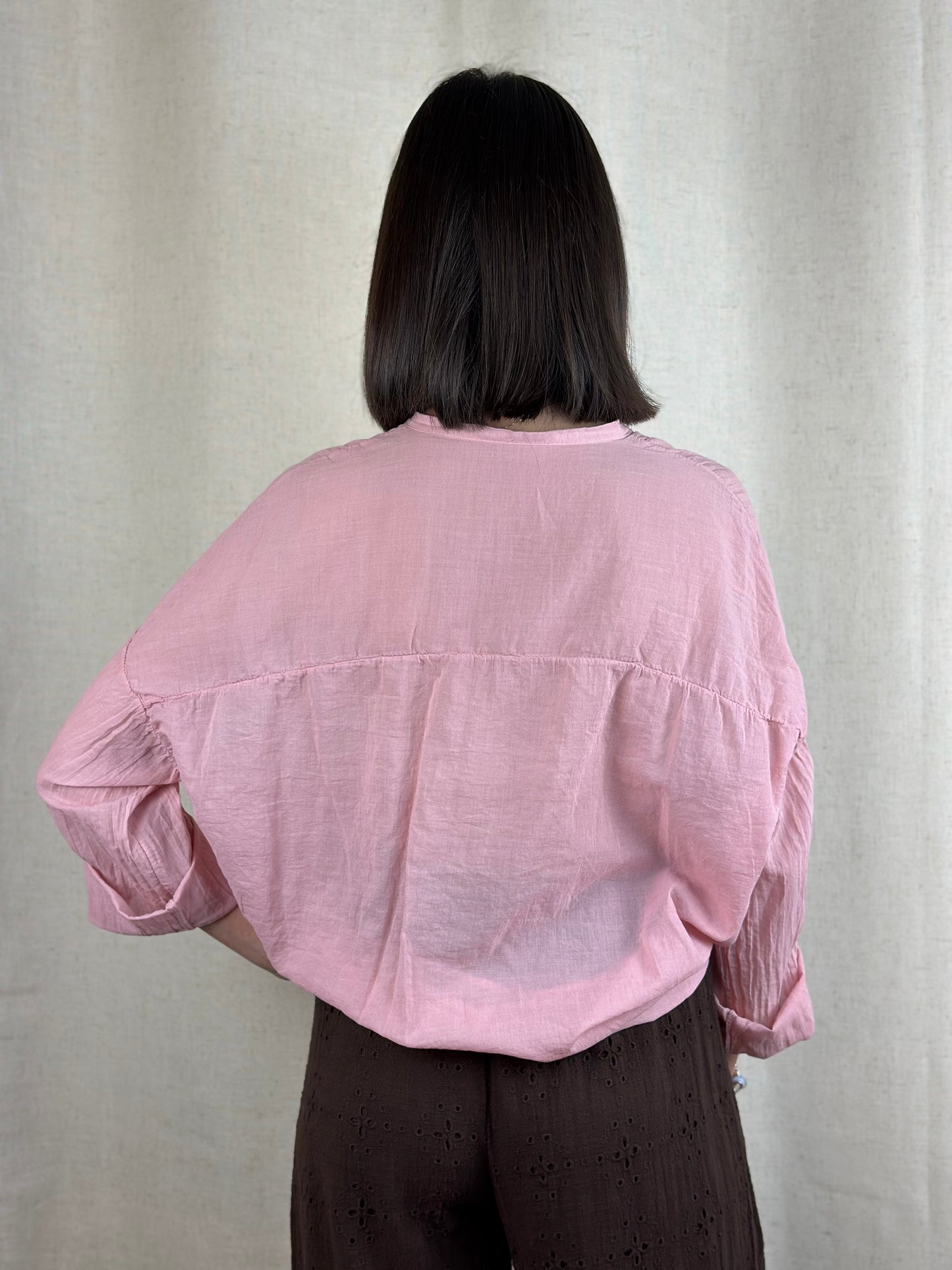 CAMICIA IN COTONE LEGGERISSIMA ROSA