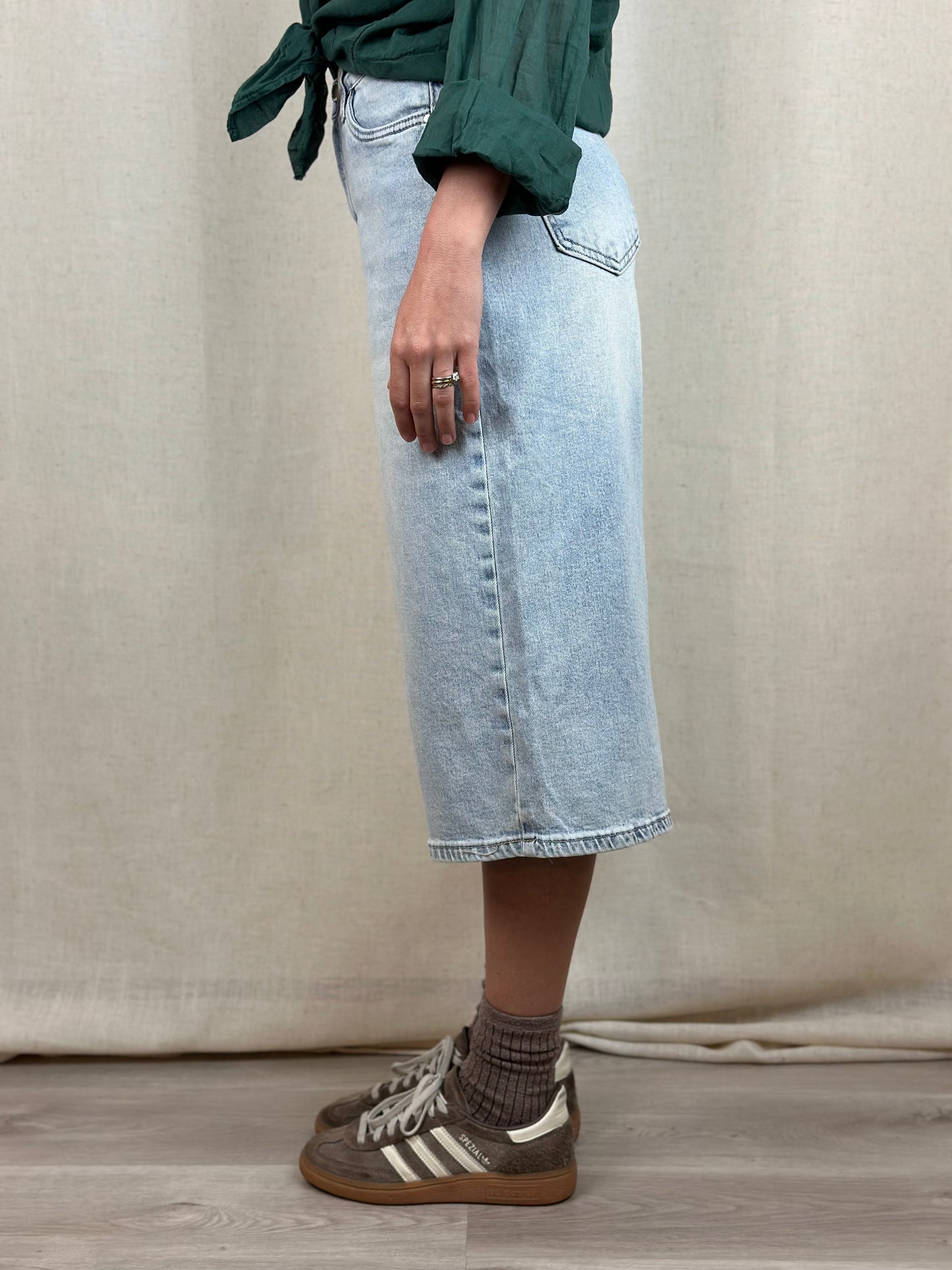 BERMUDA JEANS LAVAGGIO CHIARO