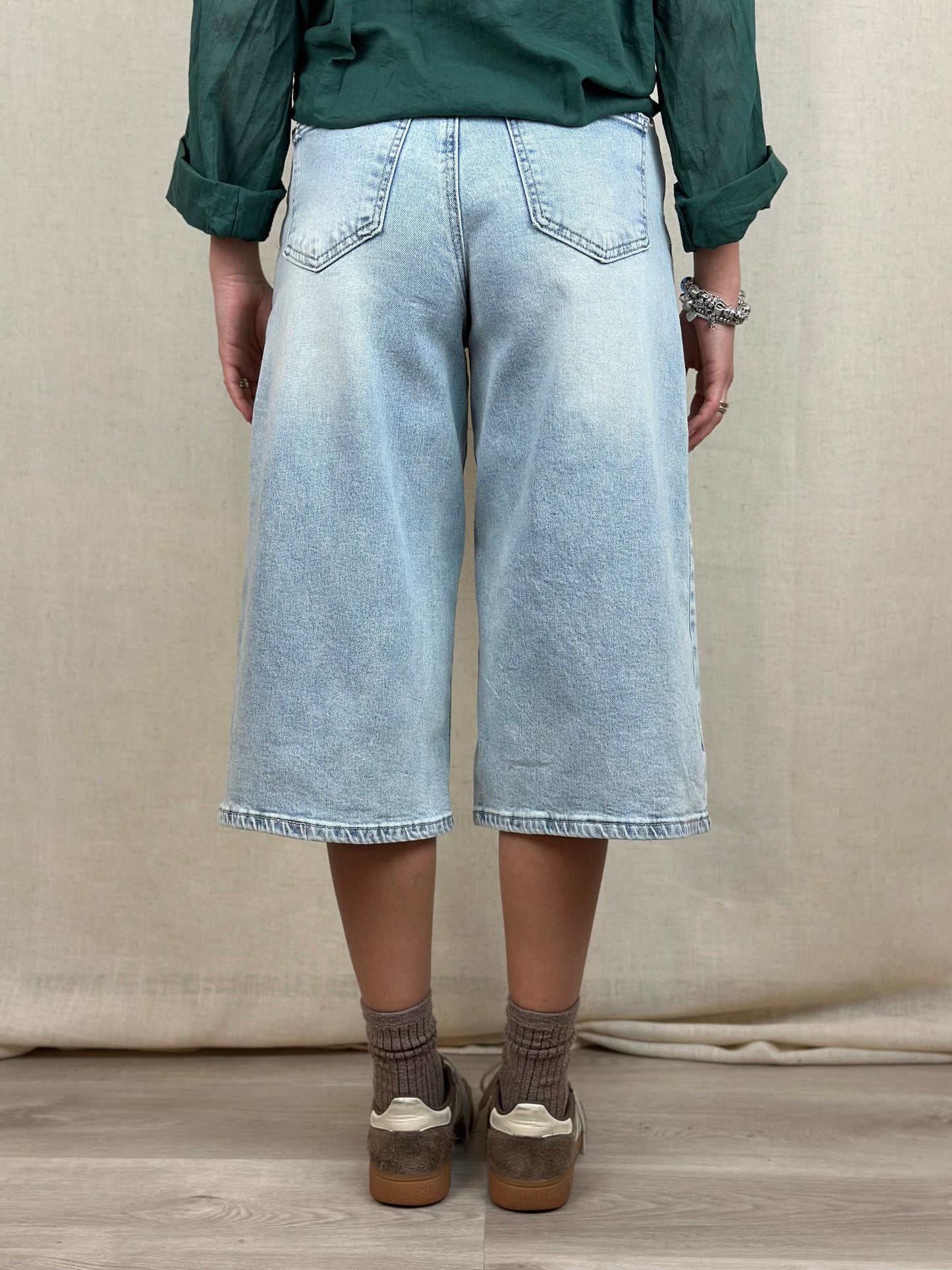 BERMUDA JEANS LAVAGGIO CHIARO