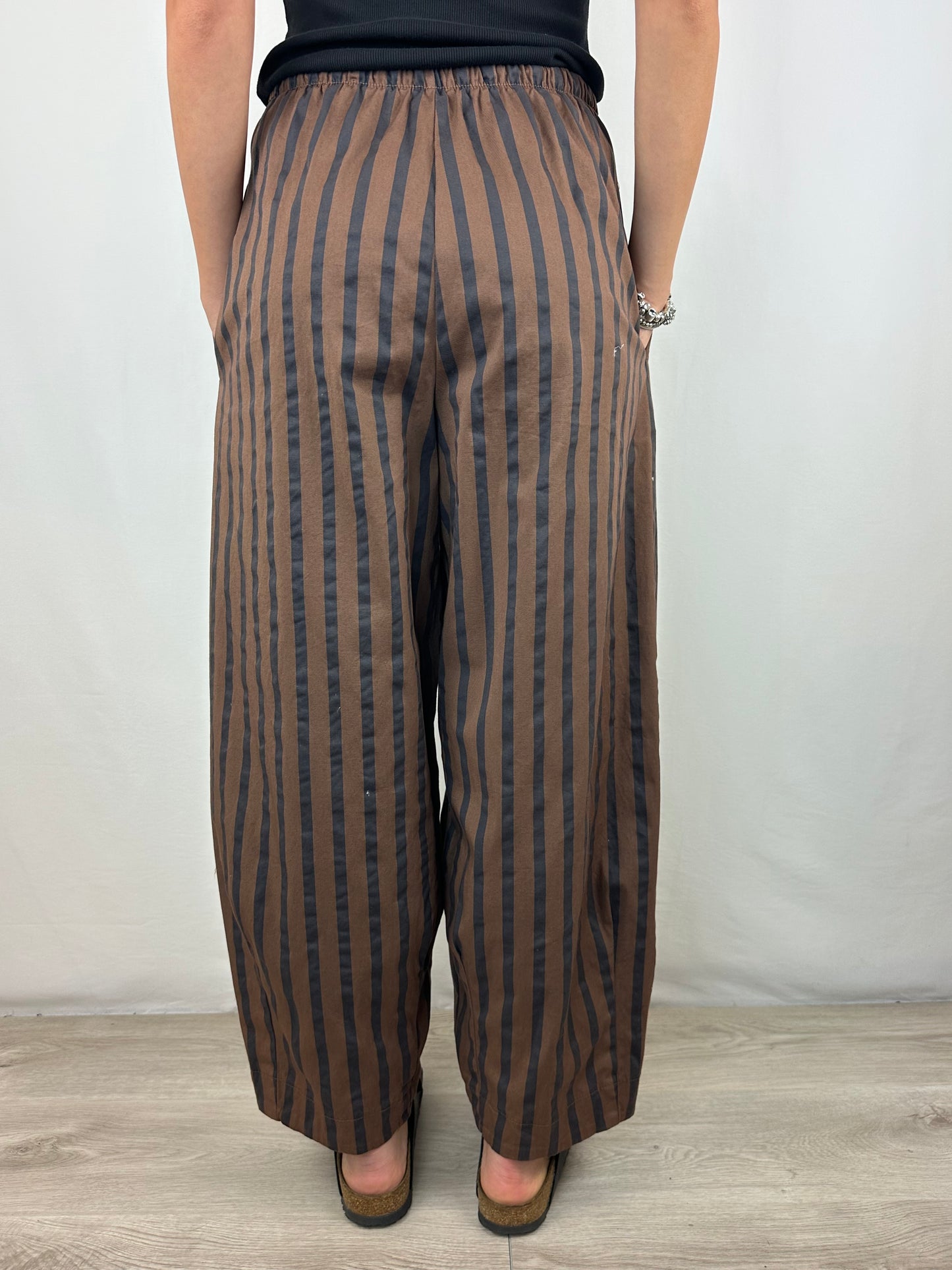 PANTALONE RIGHE MARRONE|NERO