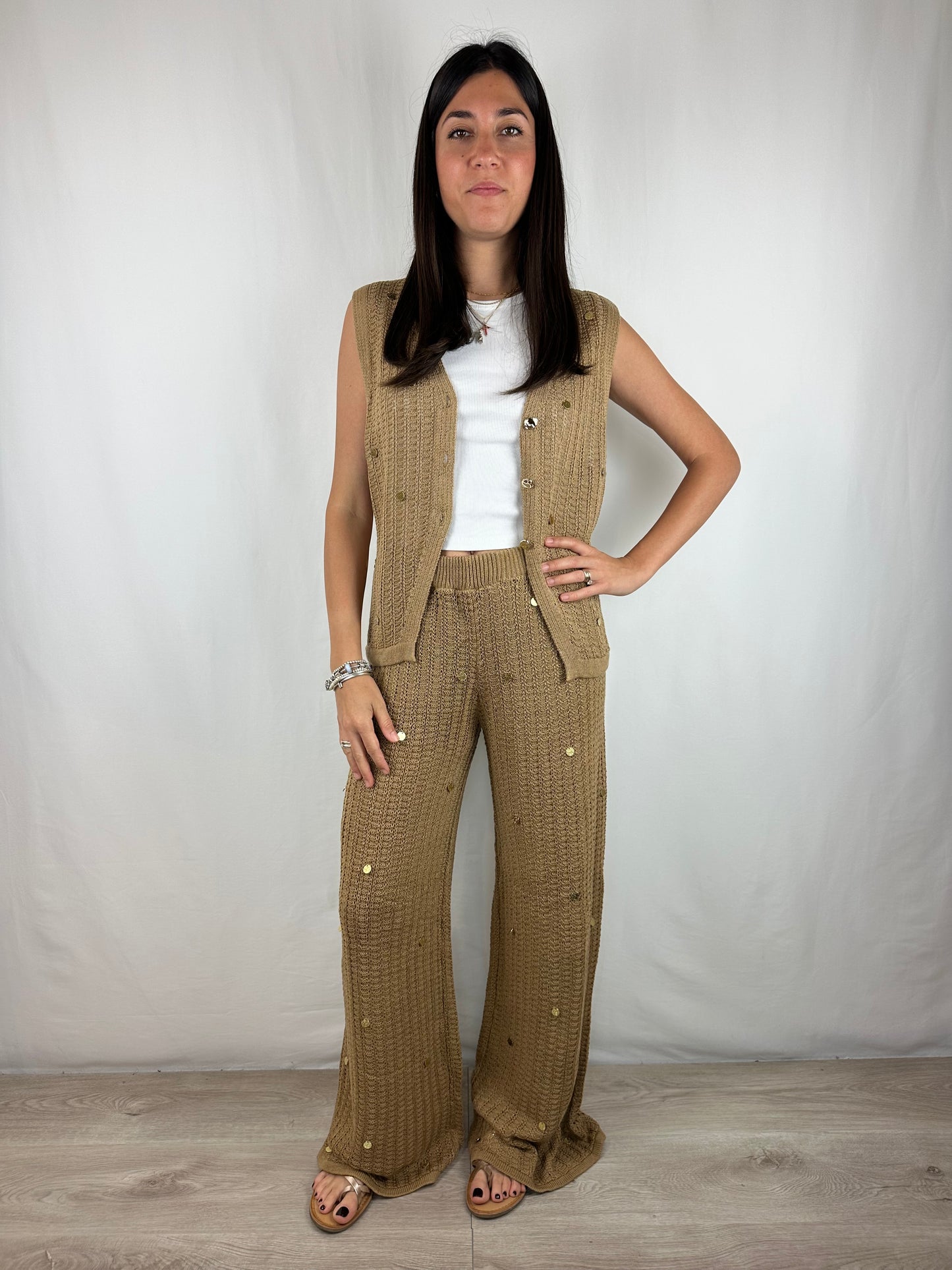 COMPLETO CAMEL MACRAME