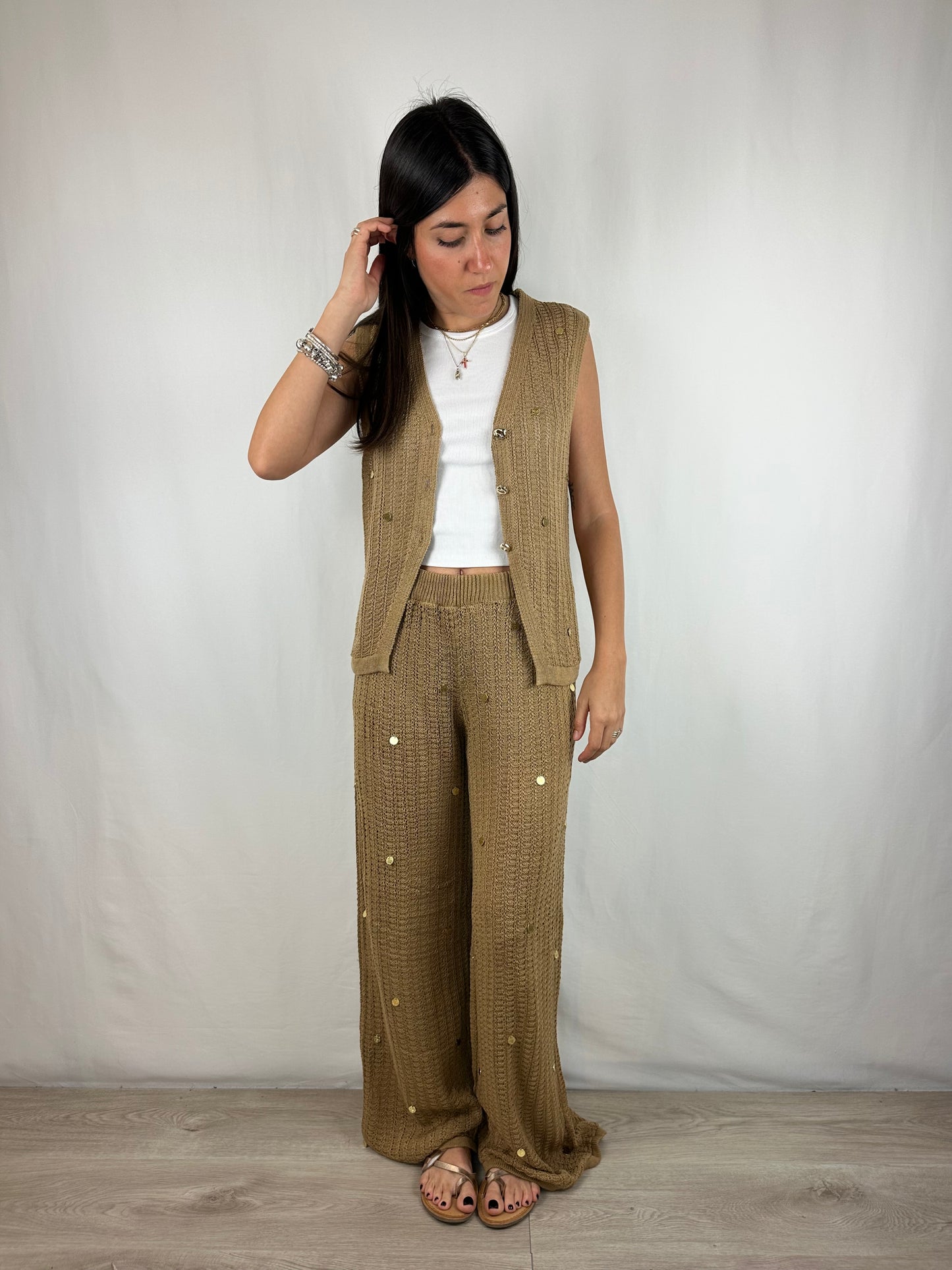 COMPLETO CAMEL MACRAME