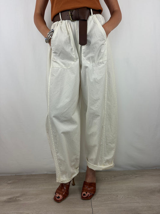 PANTALONE BURRO IN COTONE